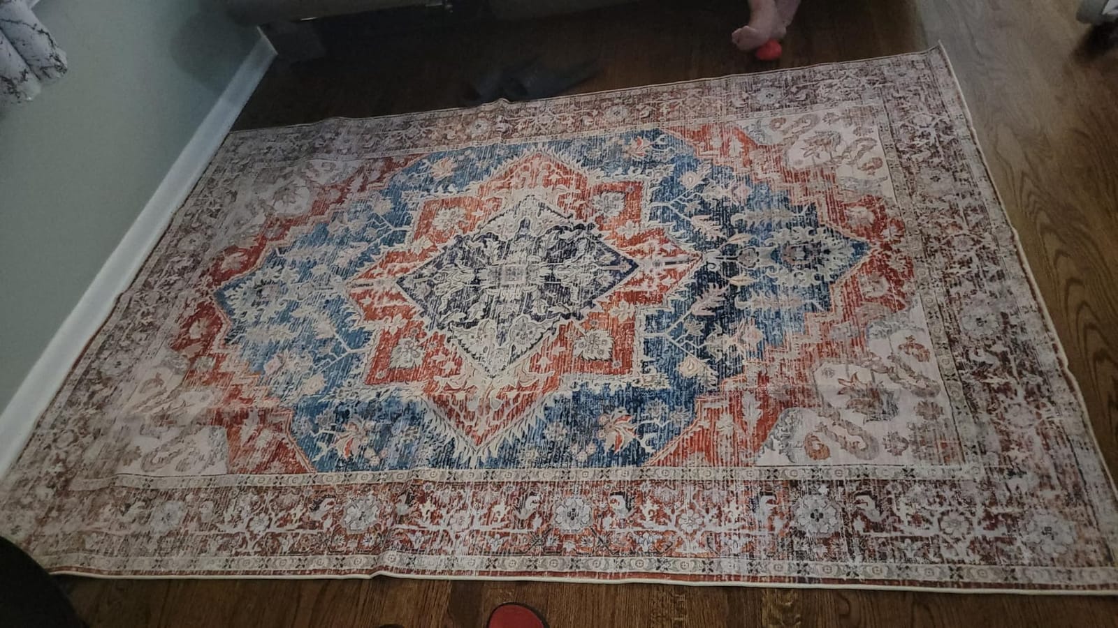 ANSSO Wool Rugs 8x10 for Living Room, 80% Merino Wool and 20% Cotton Soft Tufted Area Rug with Cotton Non-Slip Backing, Large Area Rug for Bedroom, Dining and Home Office (Beige Cream) customer photo 1