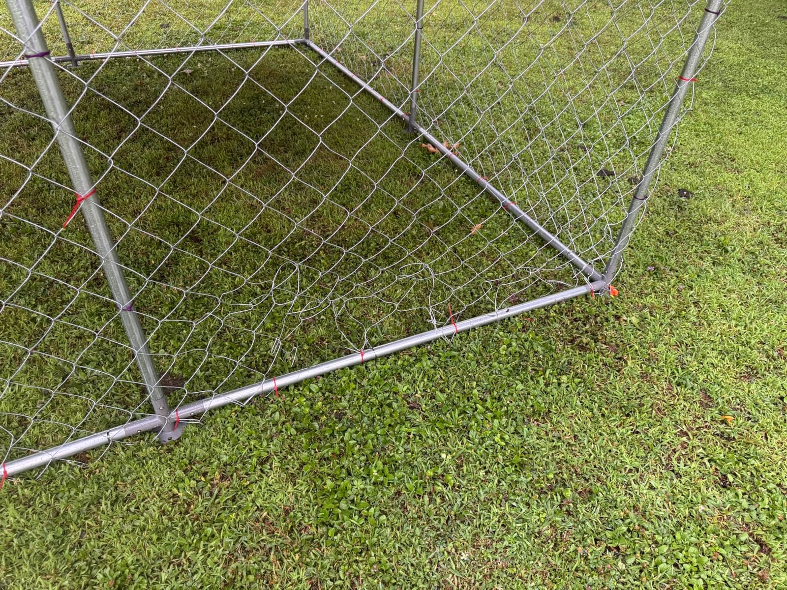 COMHOMA 10×10FT Outdoor Dog Kennel with Adjustable Bowls Feeder Heavy Duty Extra-Large Dog Enclosure with Roof & Lock All Weather Resistant for Medium Large Dogs (Dark Black, 10x10FT (124in) customer photo 2
