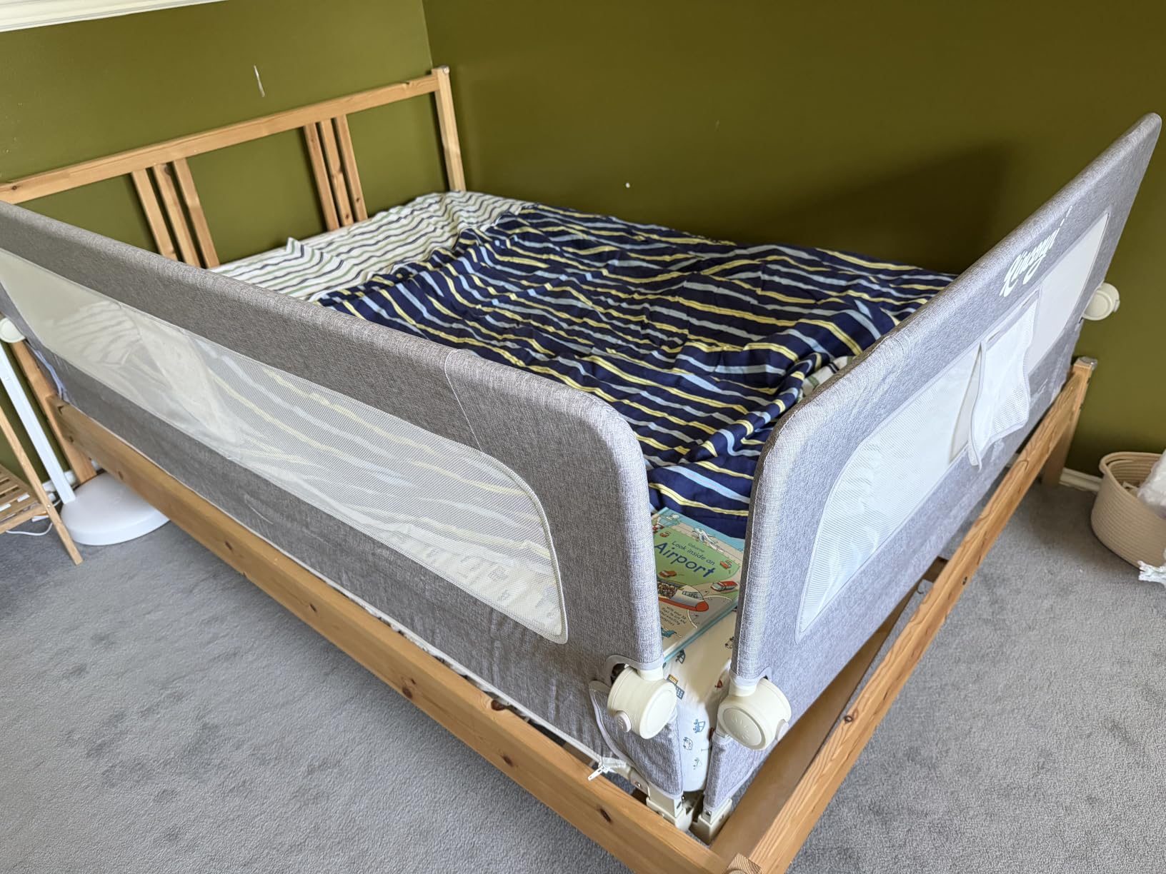 Bed Rail for Toddlers, 71 Inch Swing Down Toddler Bed Rails | Wider U-Shape Base, Breathable Baby Bed Rail Guard for King, Queen, Full, Twin Bed Rail for Baby customer photo 2
