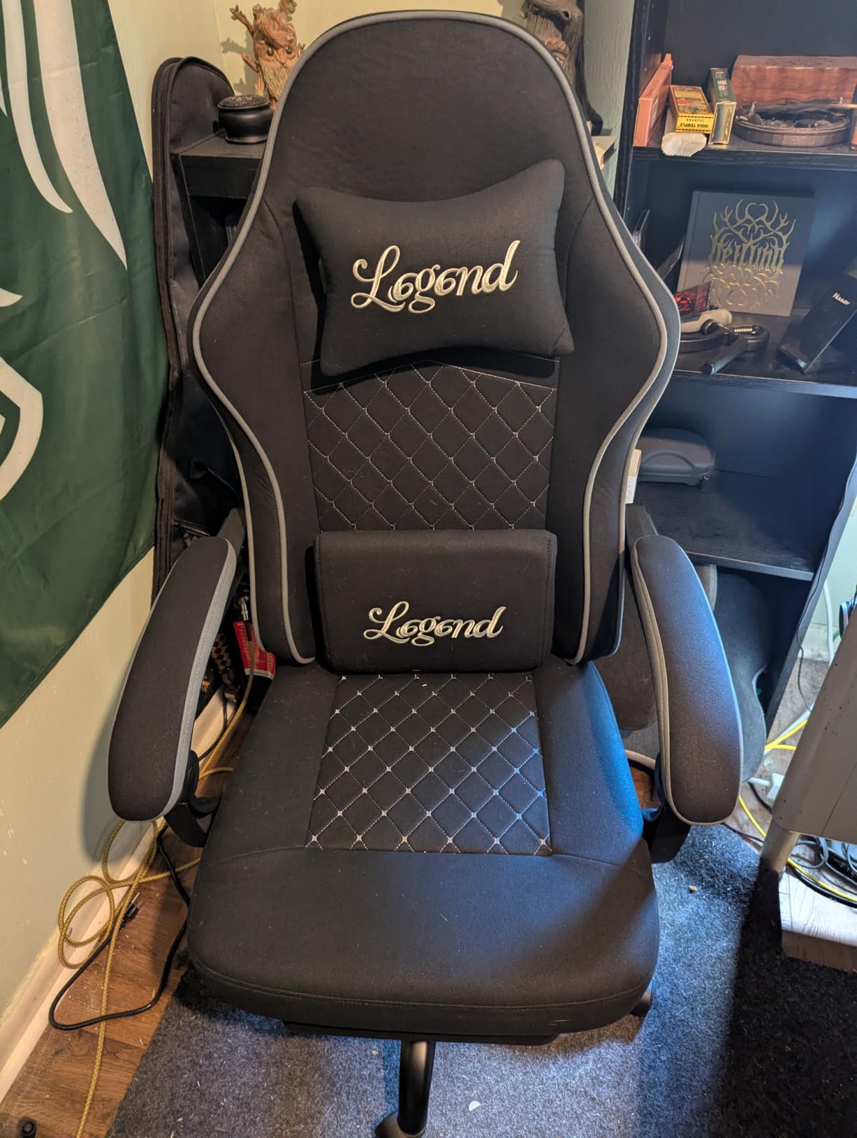 Gaming Chair for Adults with Footrest, Ergonomic Computer Chair, 330 lb | Heavy Duty Load Capacity, 52 cm Wingless Wide Seat, Pocket Spring Cushion, Headrest, Adjustable Height, Reclining Backrest customer photo 1