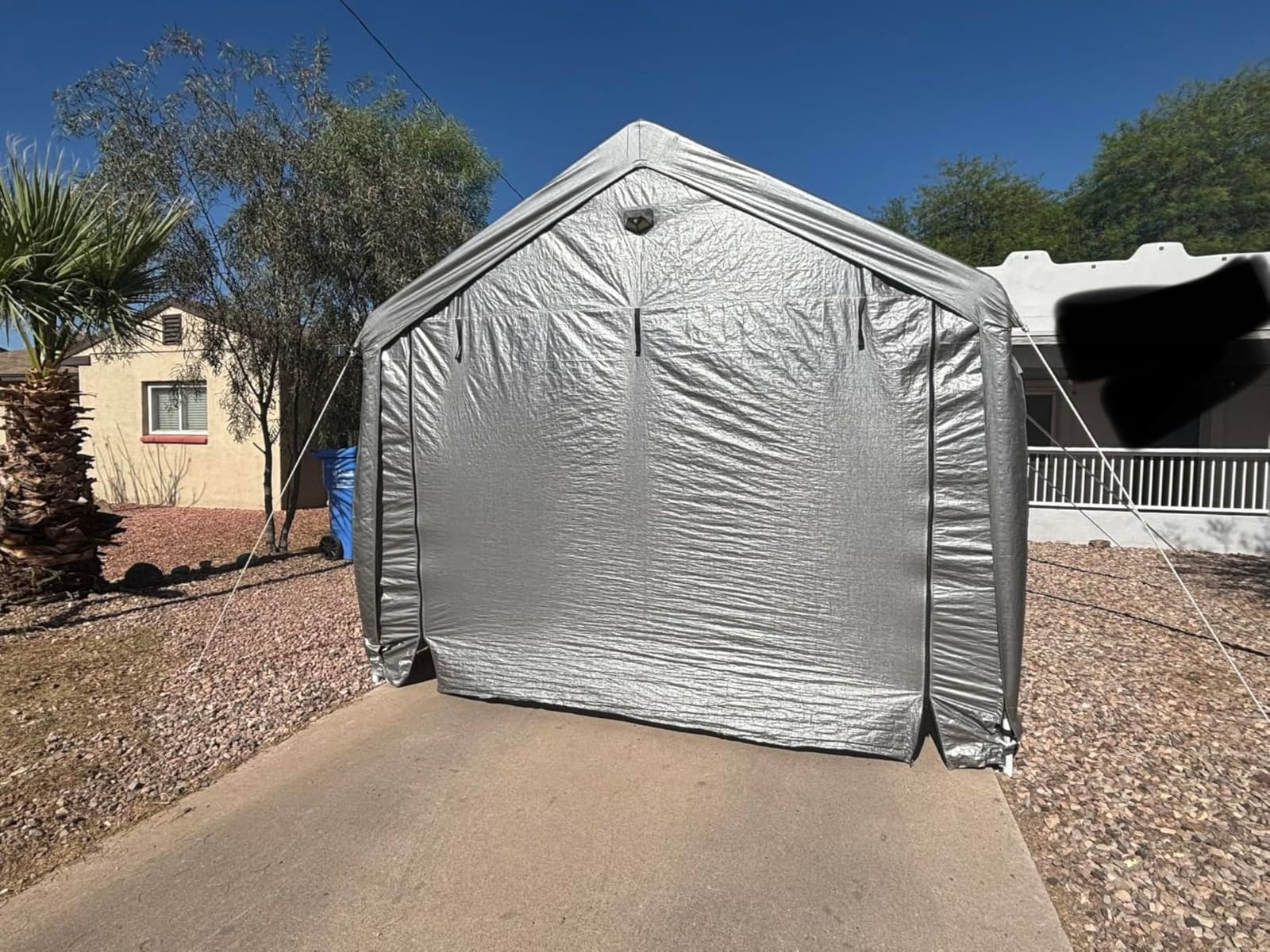 20X20 FT Carports Heavy Duty, 2 Car Port with Removable Side Wall, Carport Canopy, Portable Car Port Garage, Car Shelter All Weather, Gray customer photo 2