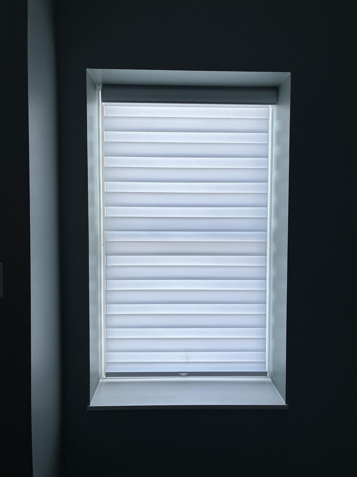 CHICOLOGY Zebra Blinds Cordless, Light Filtering, White Shade, 69.5W x 72H | Dual Layer Zebra Shade, Light Filtering for Windows, Cordless Child Safe, Inside Outside Mount, Bedroom Living Room customer photo 1
