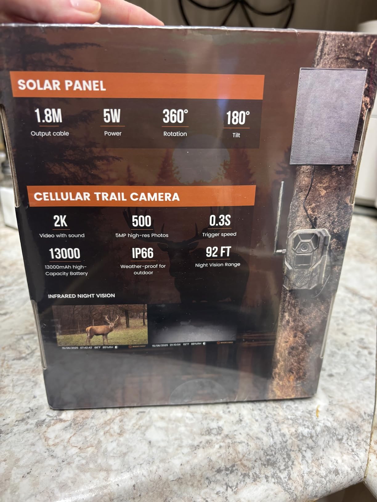 MagicEagle Cellular Trail Camera 4G Wild Game Cameras 13,000 mAh Battery Solar Panel 2K Audible Video No-Glow IR Night Vision IP66 Waterproof for Wildlife Deer Monitoring Home Security (Army Green) customer photo 1