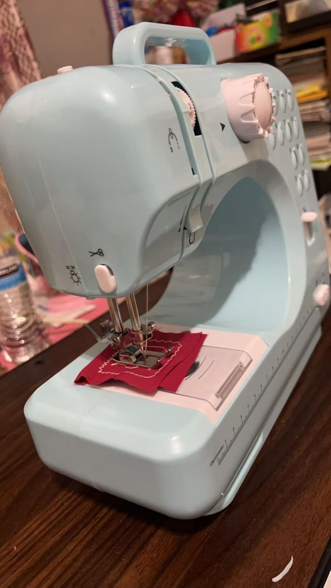 Sewing Machine for Beginners with Extension Table Mini Sewing Machines Kit Supplies 12 Built-in Stitches with Needles Assorted Thread Kit Starter Kit Easiest for Adult and Kids Ages 8-12 Easy Sewing customer photo 2