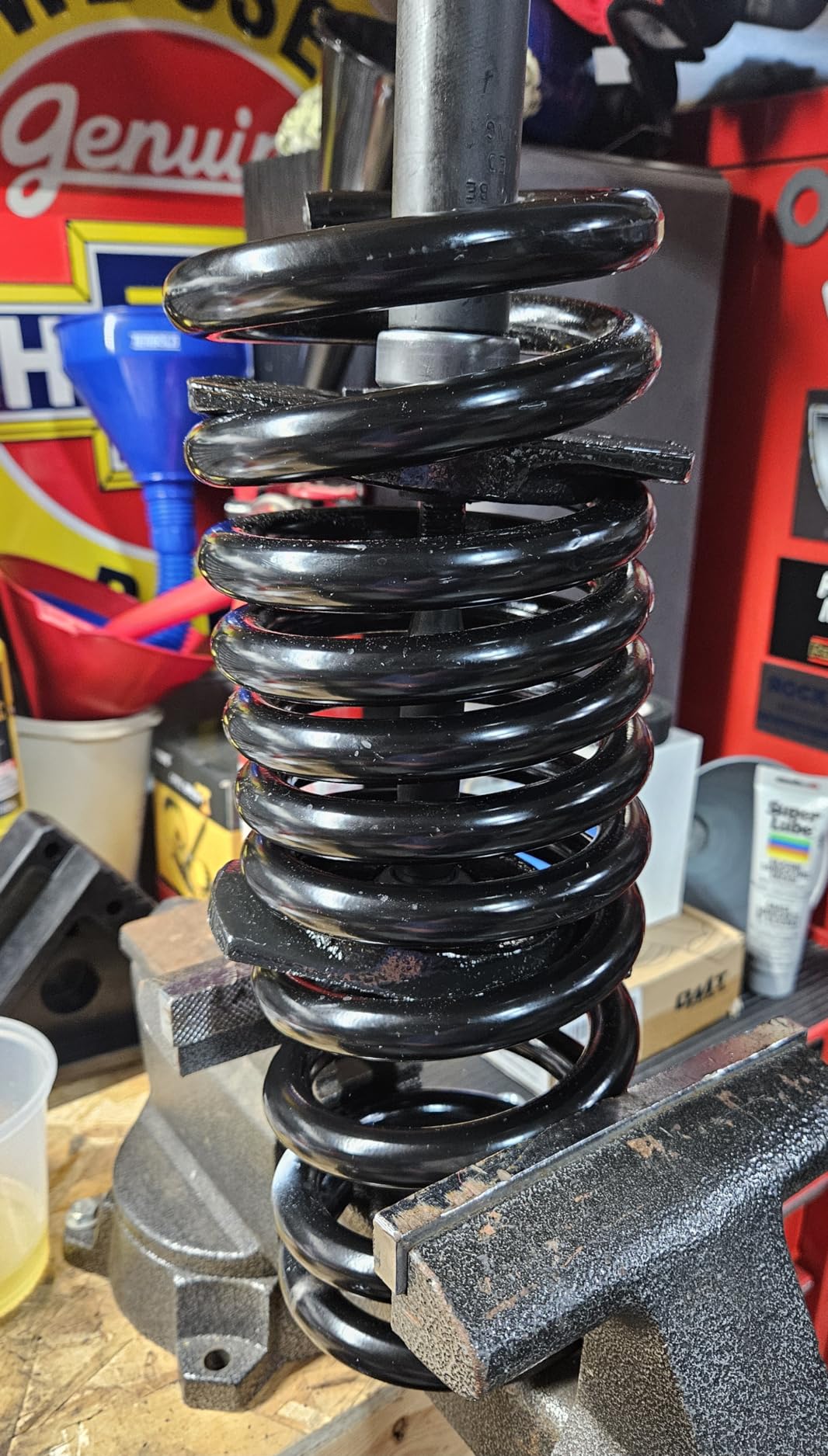 OTC 7045B Front Coil Spring Compressor - Compatible with Most Late-Model Rear Wheel Drive Domestic Vehicles with Coil Springs Between the Upper and Lower Control Arms, Black customer photo 1