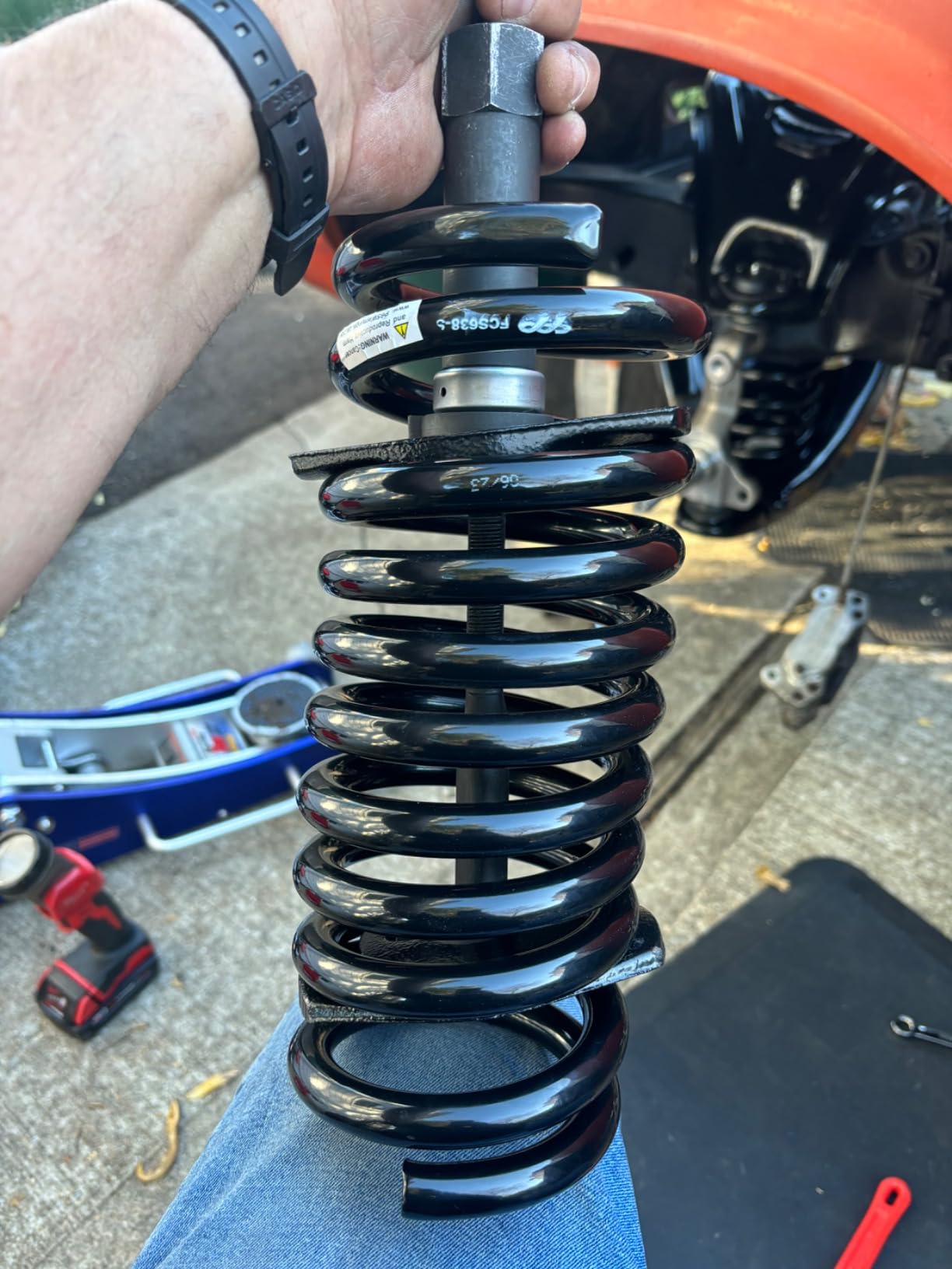 OTC 7045B Front Coil Spring Compressor - Compatible with Most Late-Model Rear Wheel Drive Domestic Vehicles with Coil Springs Between the Upper and Lower Control Arms, Black customer photo 2
