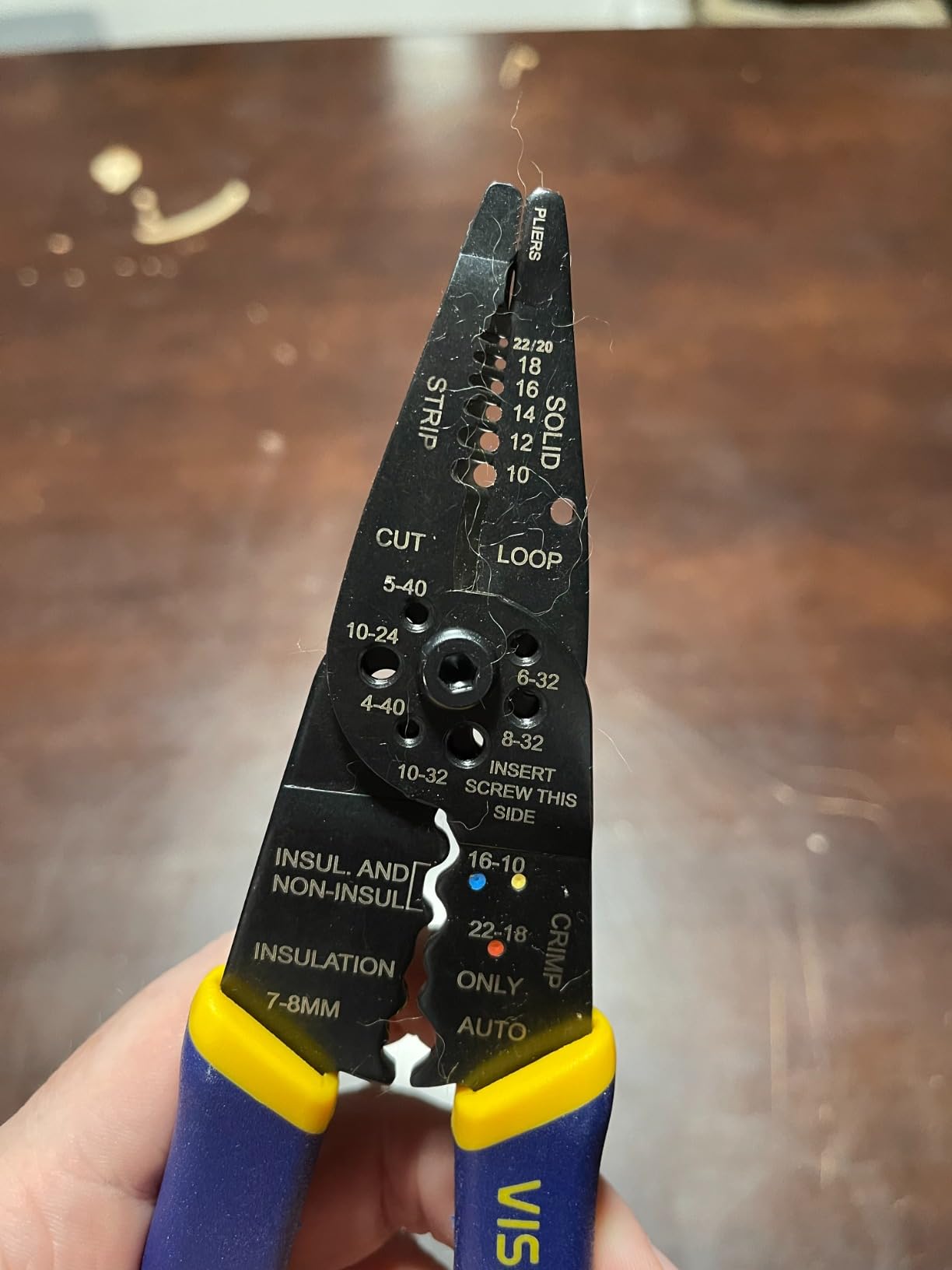 IRWIN Vise-Grip Wire Stripper, 8 Inch, Cuts 10-22 AWG, Plier Style Nose, ProTouch for Comfort, Blue (2078309) customer photo 1