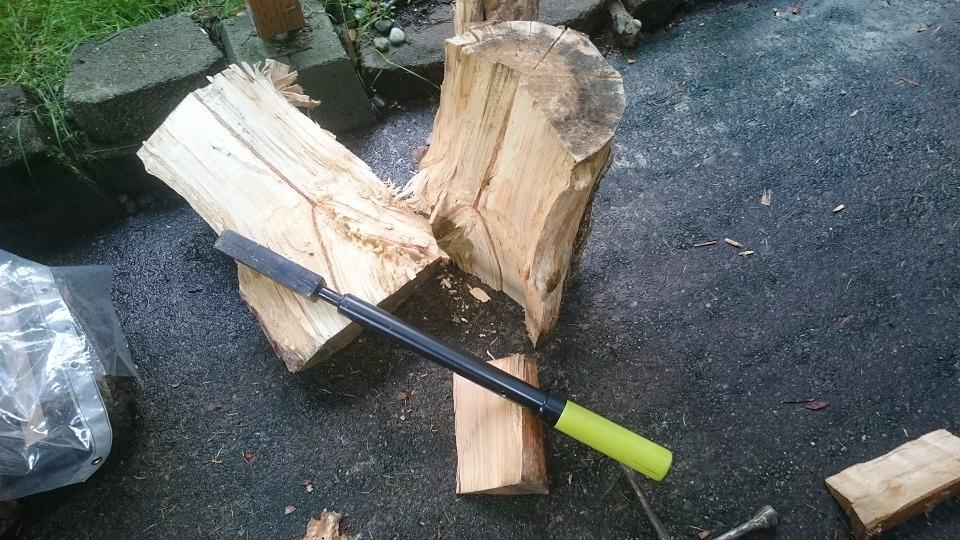 Timber Tuff Manual Log Splitter, Heavy-Duty Steel Wood Splitting Tool, Slide Hammer & Comfort Grip Handle for Firewood, Kindling, TMW-11, Green customer photo 2