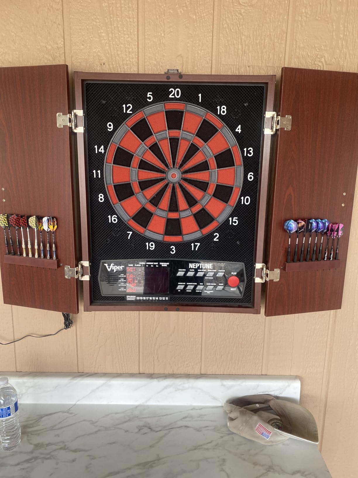 Viper by GLD Products Neptune Electronic Soft Tip Dart Board with Cabinet customer photo 2