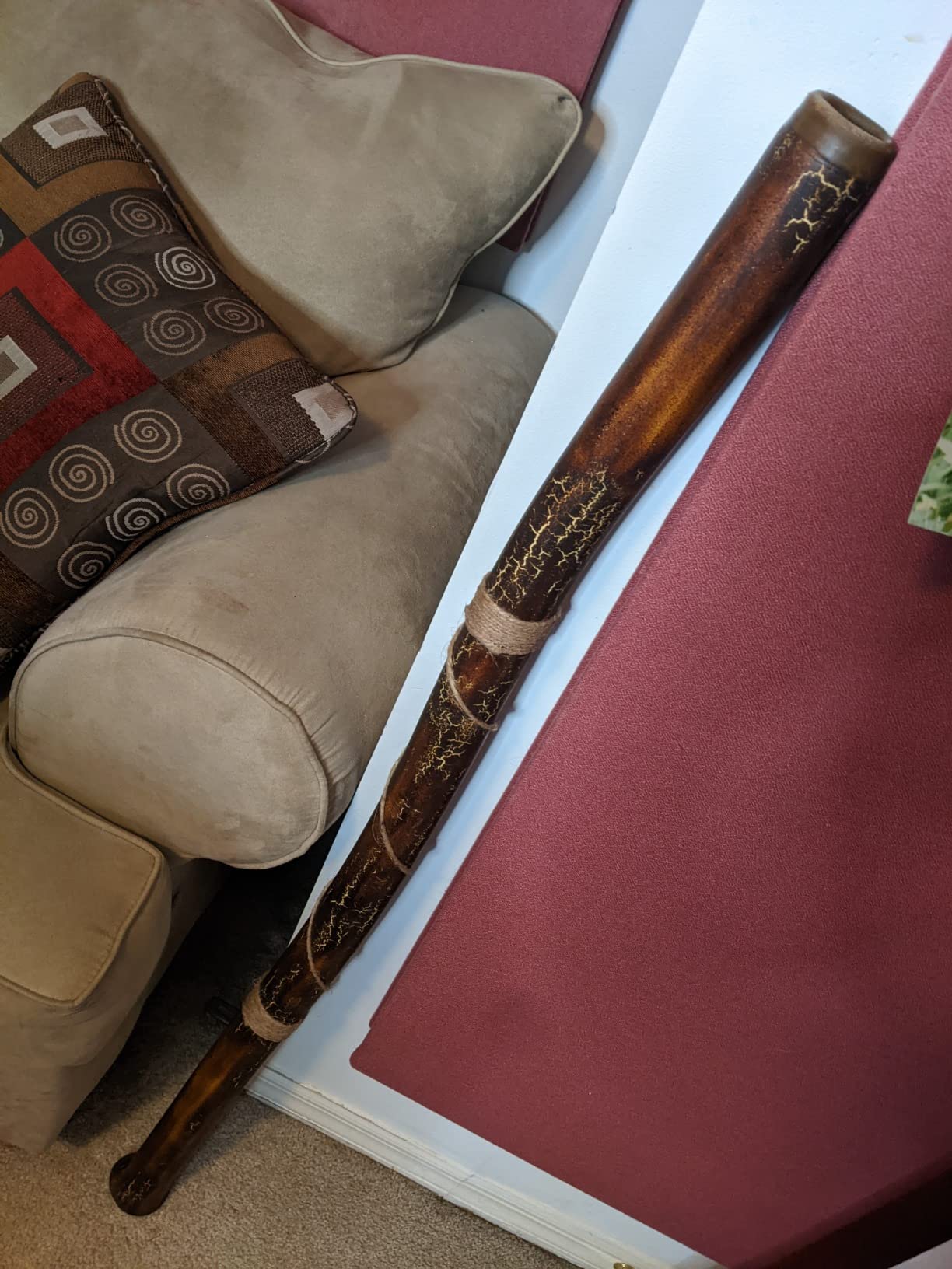World Percussion USA Modern Didgeridoo Instrument – Hand-fired with Beeswax Mouthpiece, Durable and Lightweight, Ideal for Beginners – Key of D customer photo 1