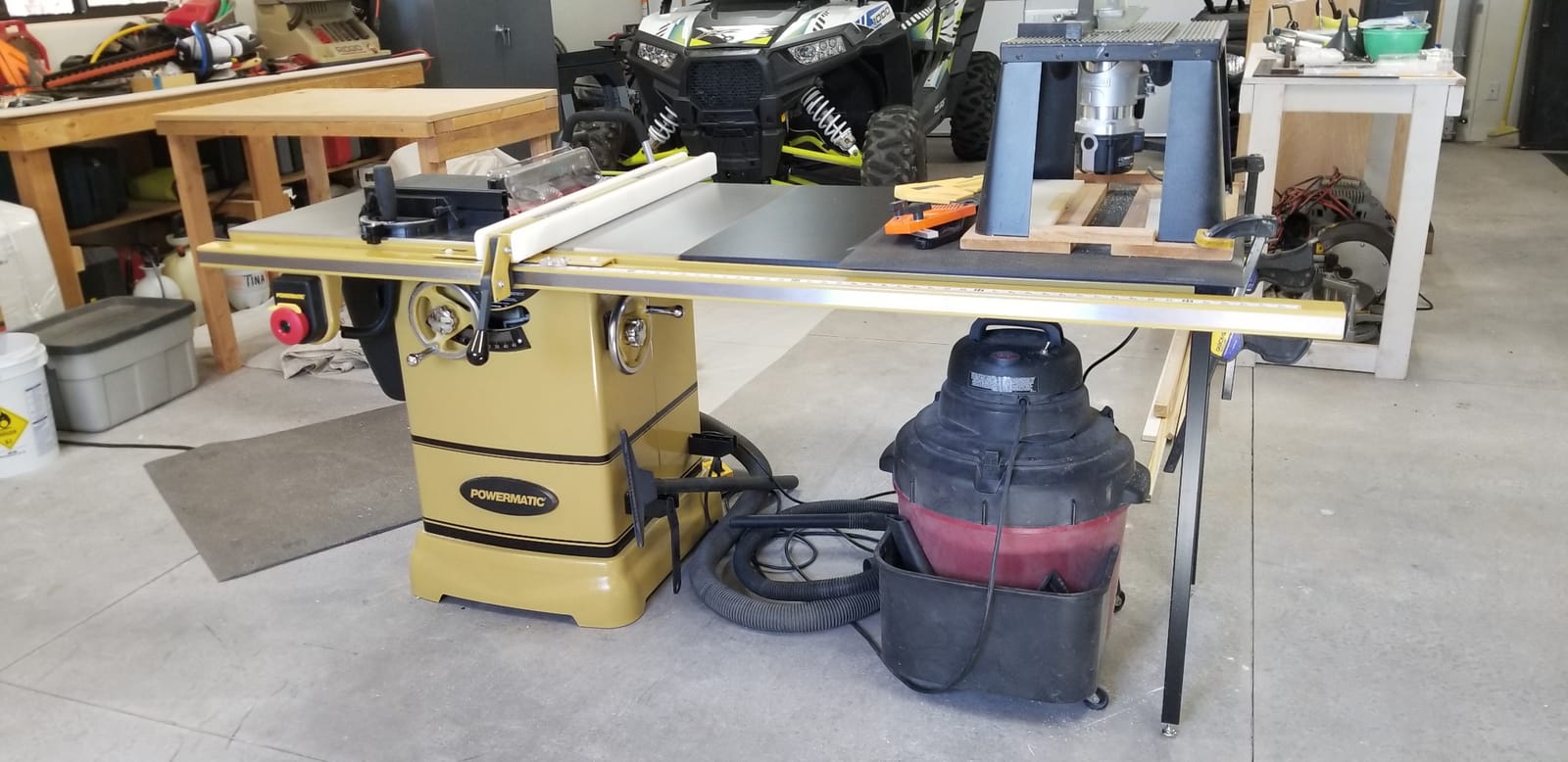 Powermatic 10-Inch Table Saw, 52-Inch Rip, 1-3/4 HP, 115/230V 1Ph (Model PM1000) customer photo 1