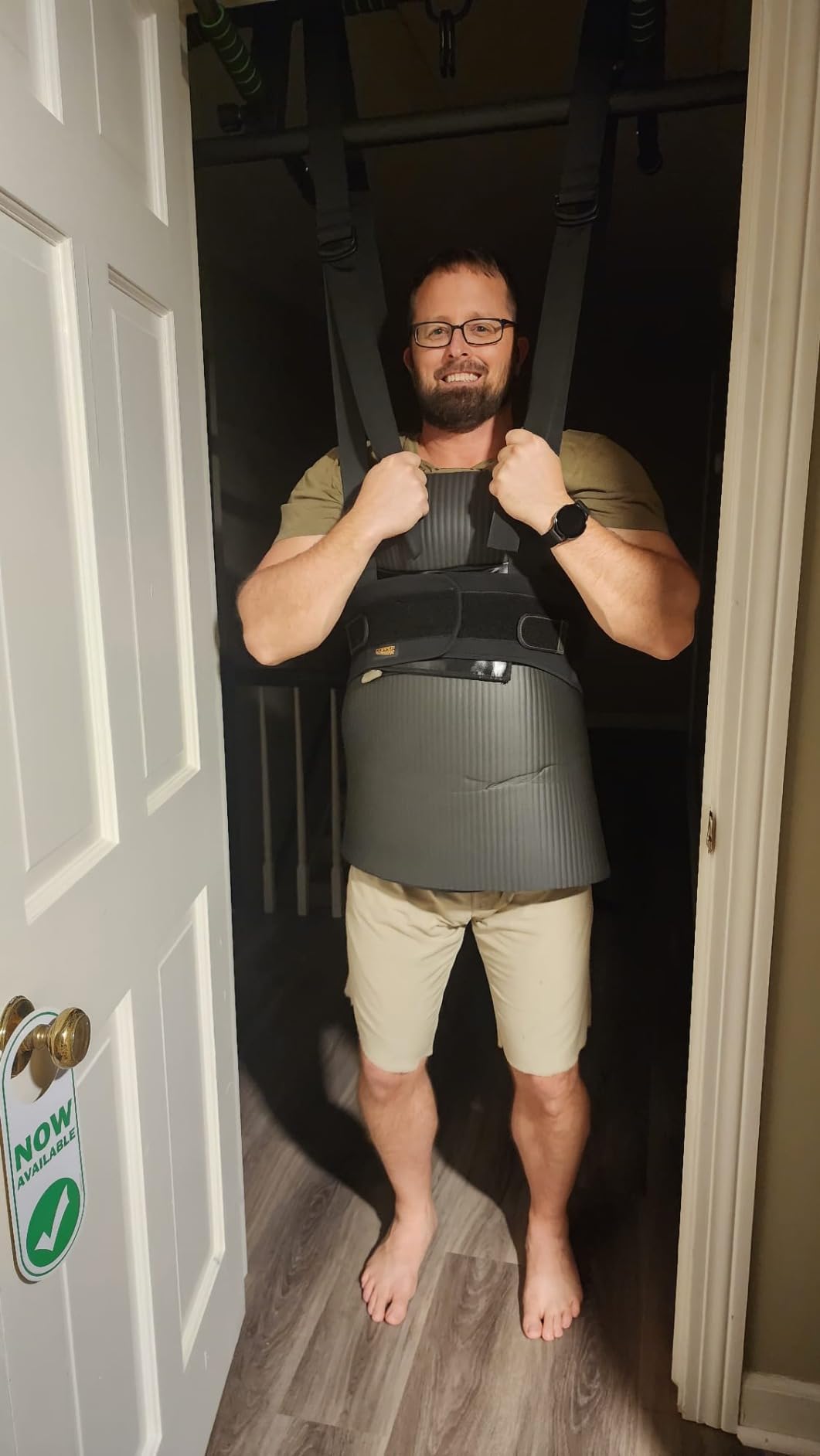 Sit and Decompress Back Stretcher 3 Minutes A Day Lumbar Traction Spinal Decompression - Inversion Table Alternative (Medium Harness No Bar) customer photo 2