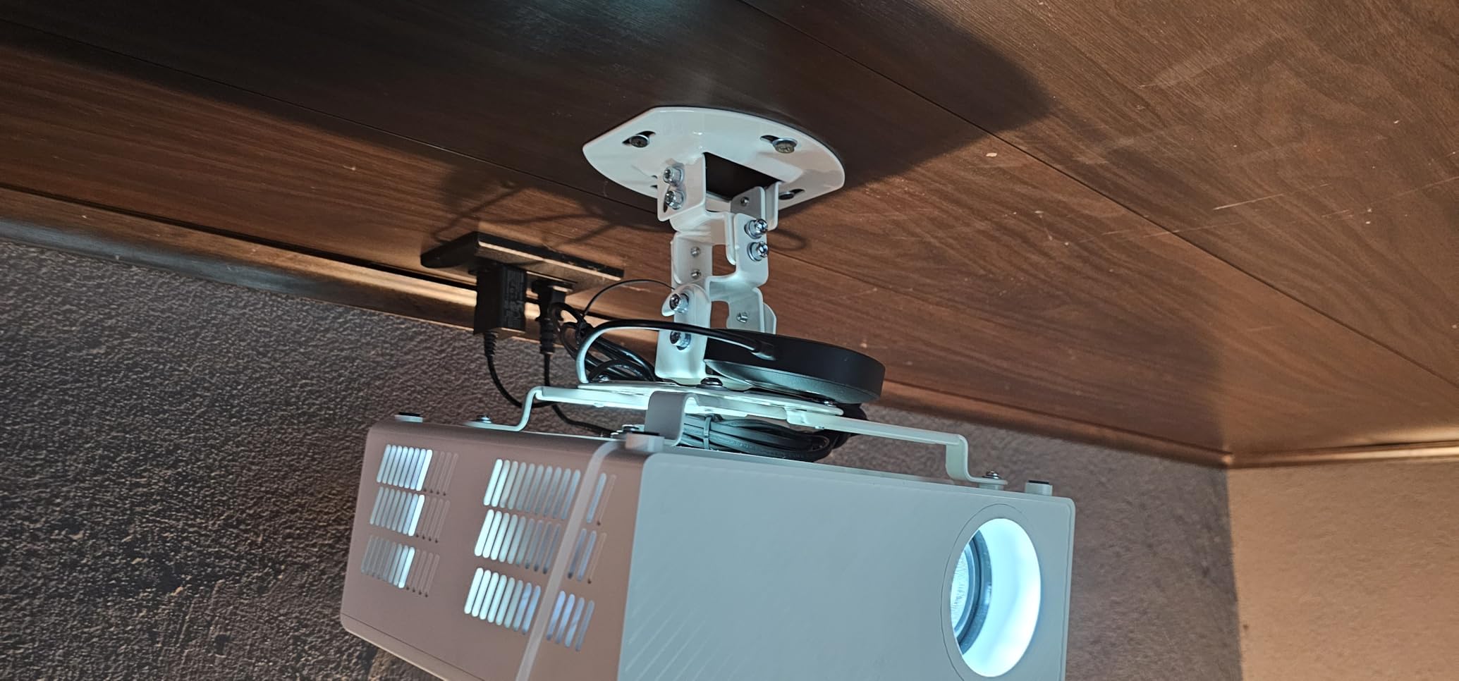 VIVO Black Adjustable Ceiling Projector Mount, MOUNT-VP01B | Universal, Fits Regular and Mini Projectors, 12.5 in Mounting Range, Projection Mount with Extending Arms, Holds 30 lbs customer photo 2