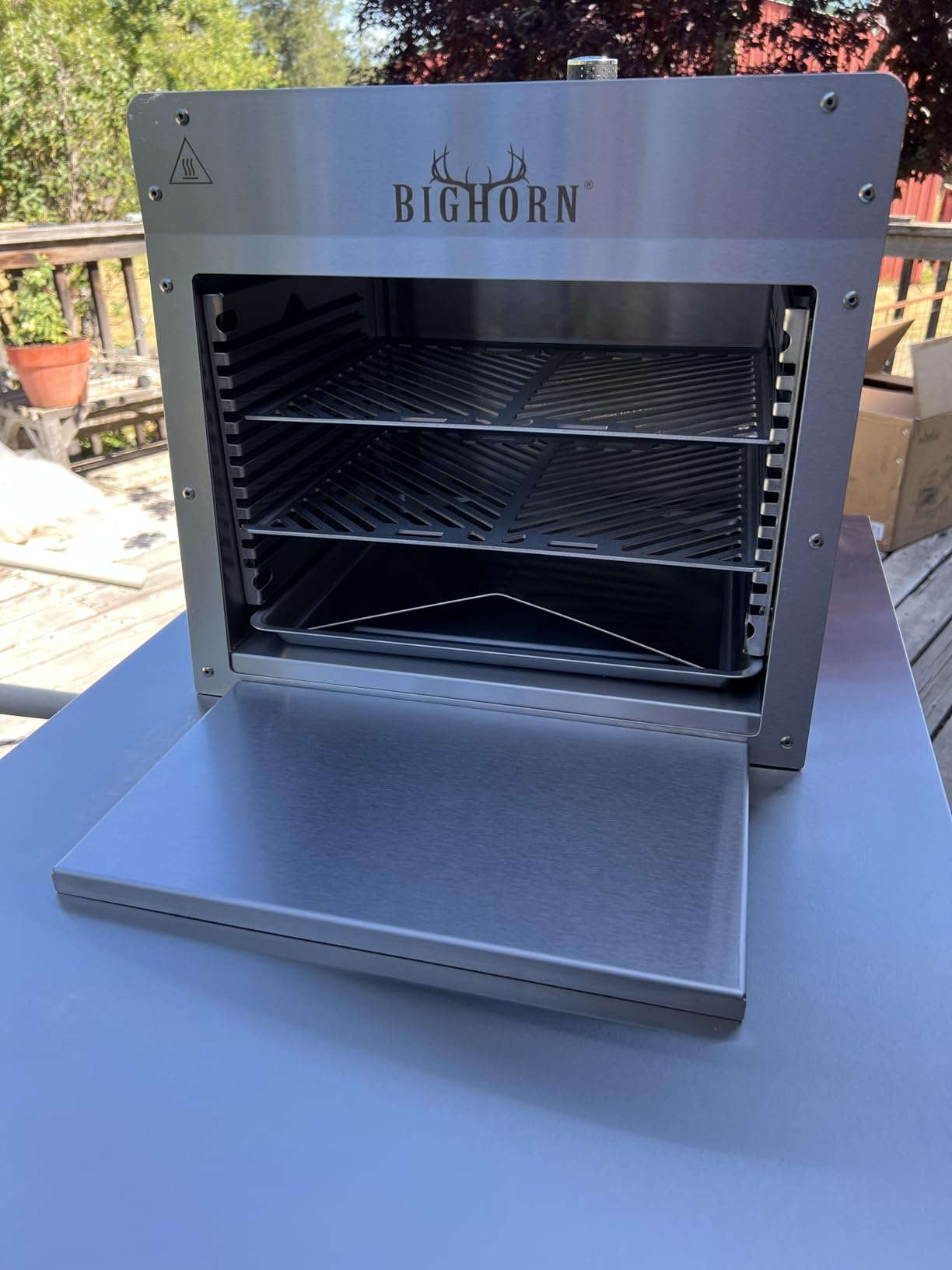 BIG HORN OUTDOORS 1500°F Infrared Propane Gas Grill – Portable Steak Broiler & Sear Station, Outdoor Salamander BBQ, Stainless Steel, 21.2 inch customer photo 2