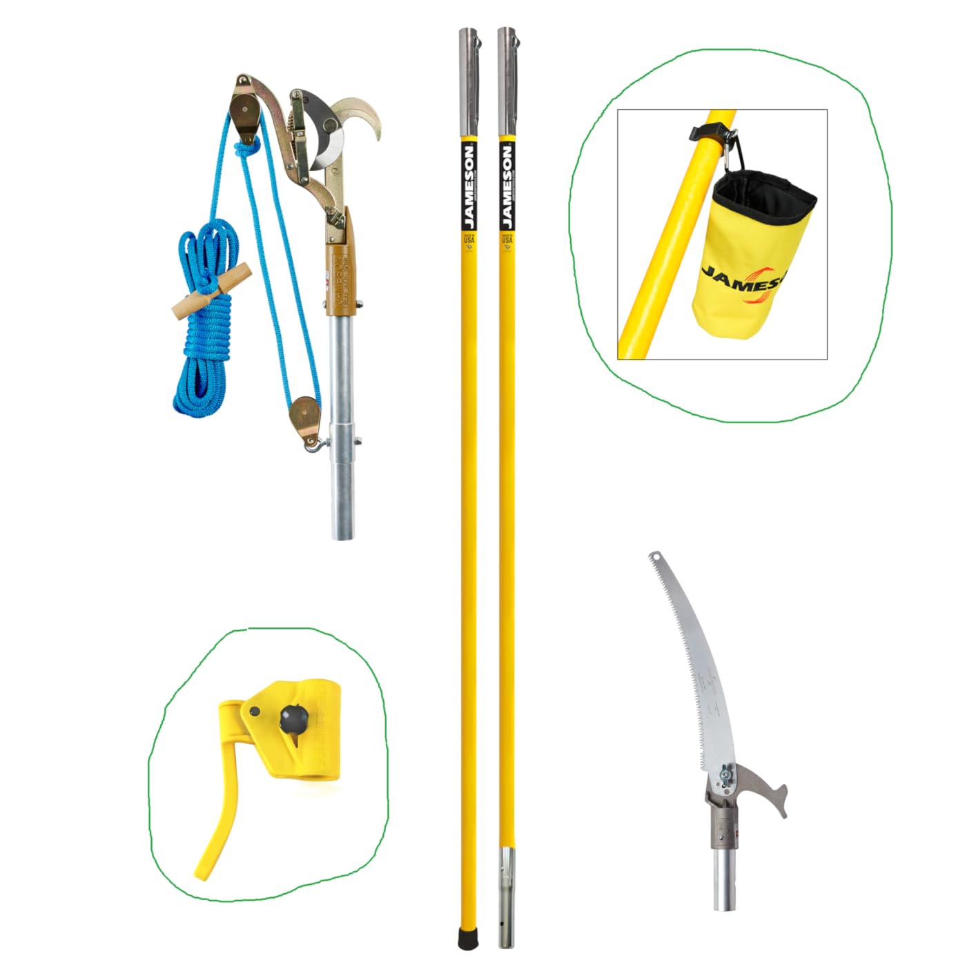 Jameson FG-6PKG-7 FG-Series Manual Pole Saw and Tree Pruner with Two 6-Foot Fiberglass Poles customer photo 2