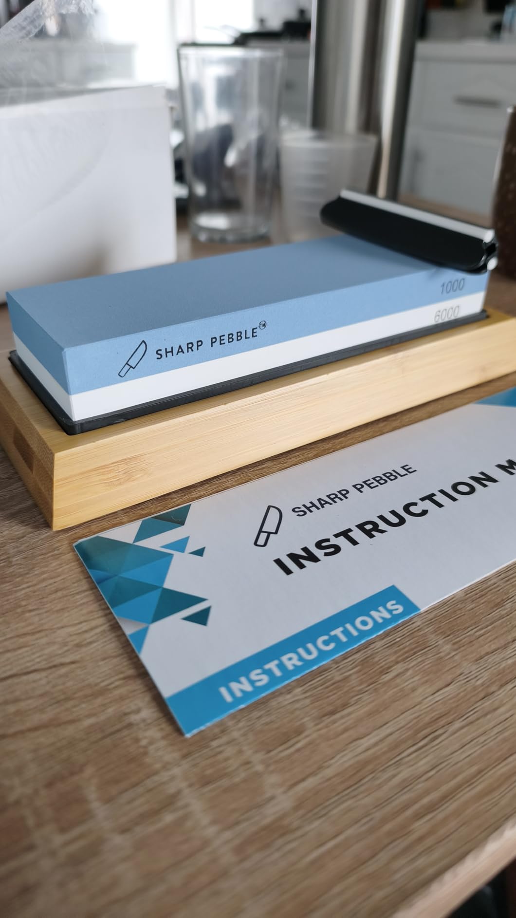 Sharp Pebble Whetstone Knife Sharpener – 1000/6000 Grit Sharpening Stone customer photo 2