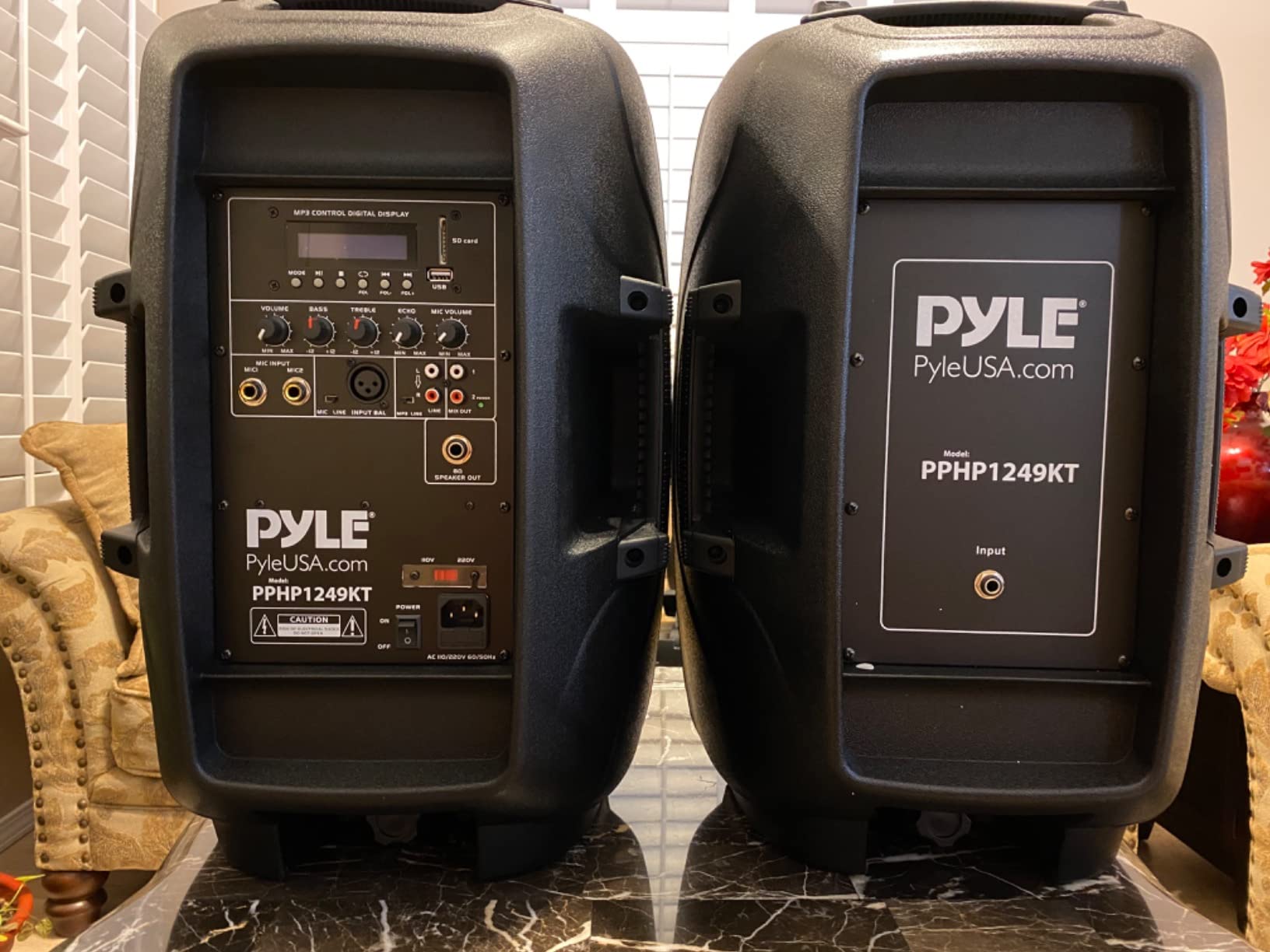 Pyle Active + Passive PA Systems - Dual 8inch 700 Watt Max Power Output Speaker with Microphone, Bluetooth Wireless Streaming, MP3/USB/SD/AUX Readers, Speaker Stands- Pyle PPHP849KT customer photo 1