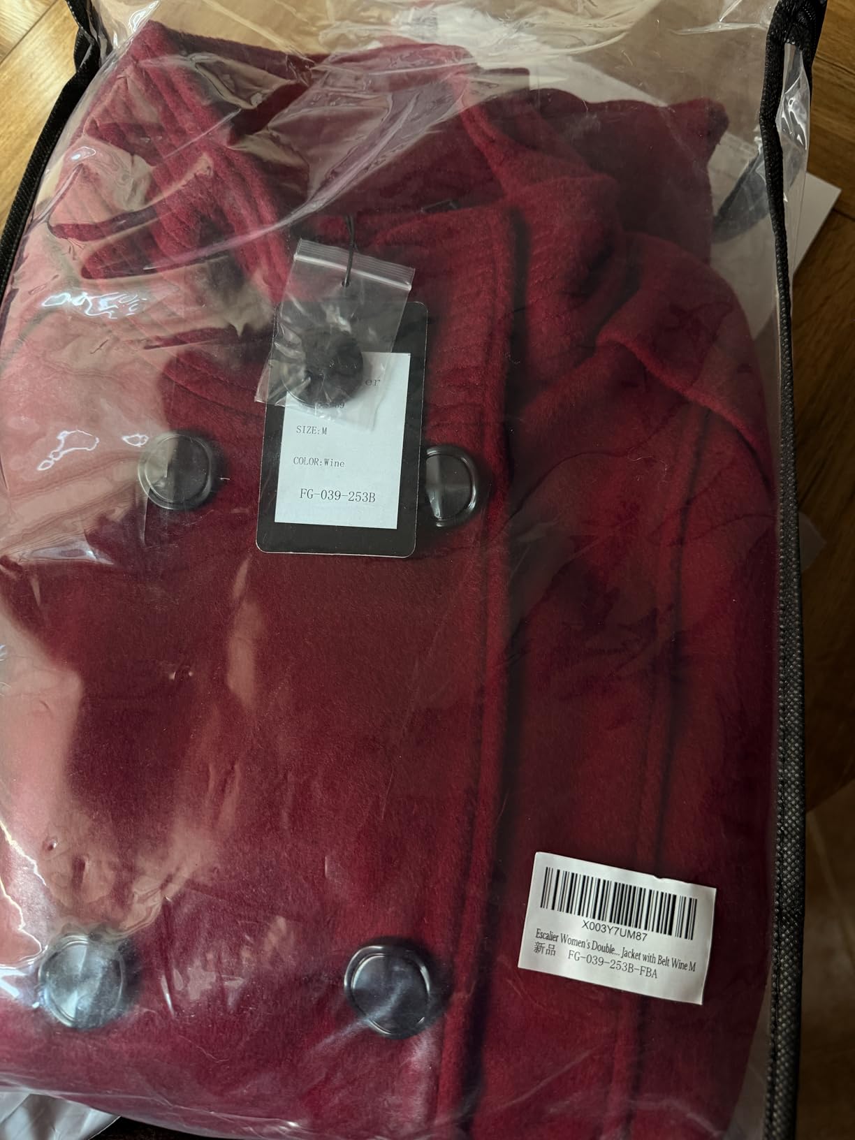 Escalier Women's Wool Trench Coat Winter Double-Breasted Jacket with Belts customer photo 2