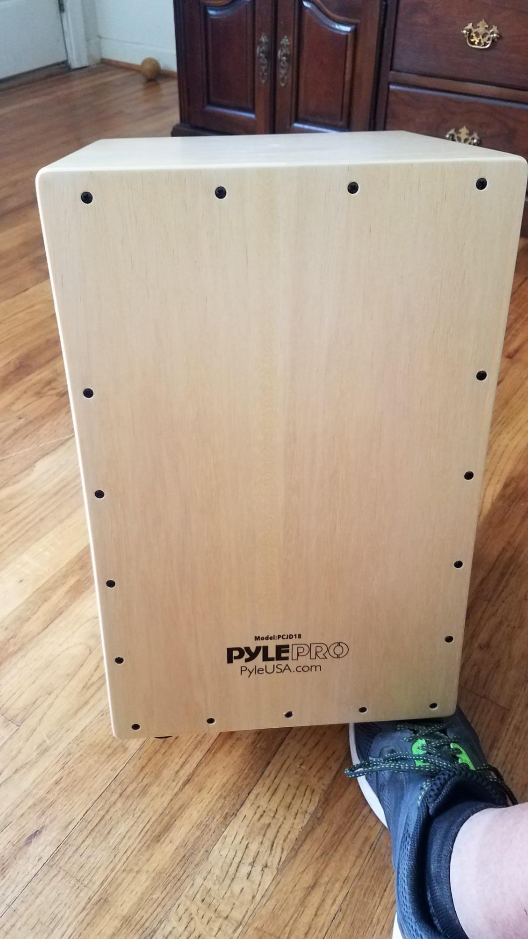 Pyle Jam - Wooden Cajon - Handcrafted Stringed Lightweight Percussion Box With Internal Guitar Strings, Rubber Capped Feet, Suitable For All Ages customer photo 1