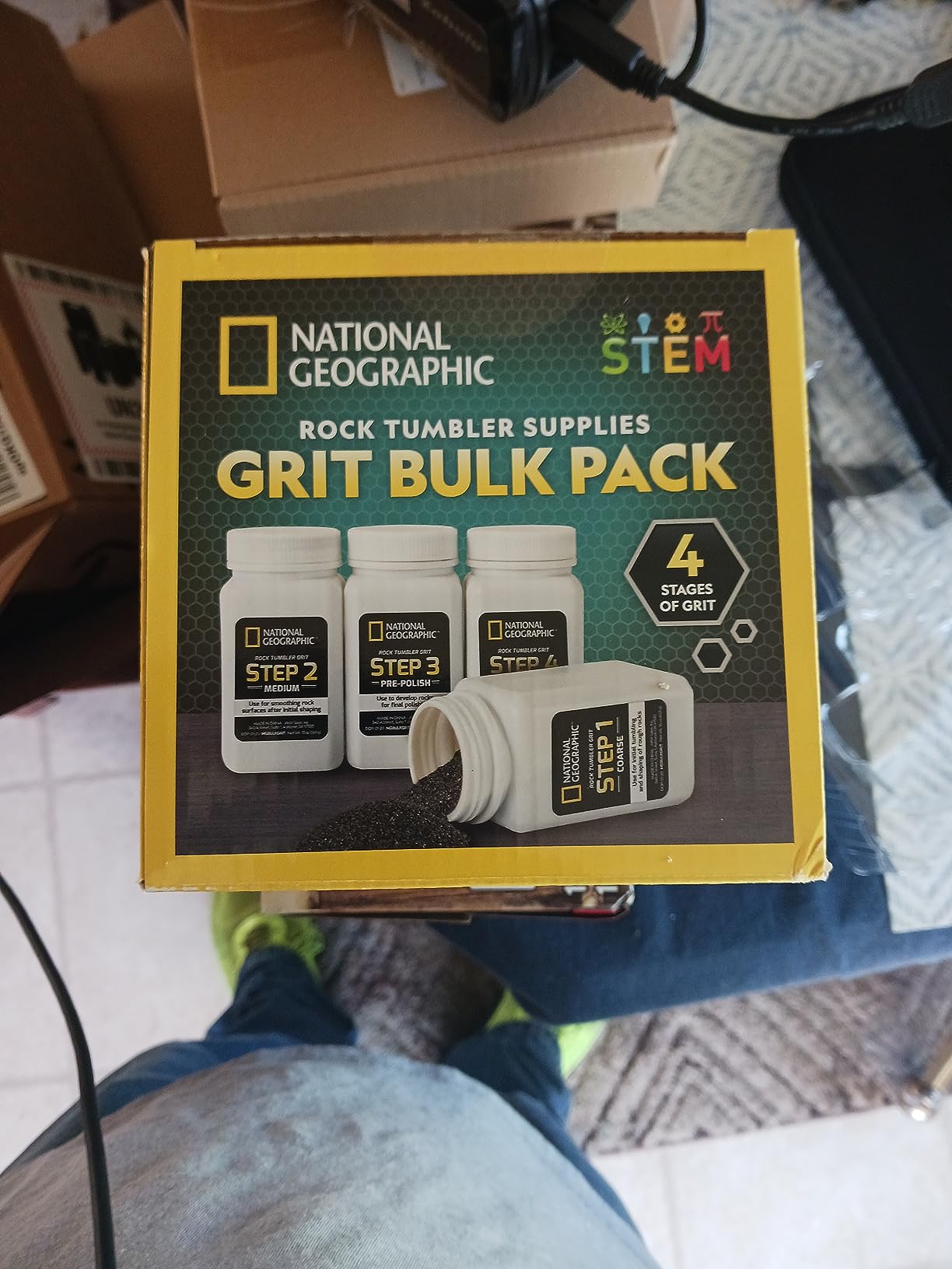 NATIONAL GEOGRAPHIC Rock Tumbler Grit and Polish Refill Kit - Tumbling Grit Media, Polish Up to 20 lbs. of Rocks, Works with any Rock Polisher & Tumbler Supplies customer photo 1