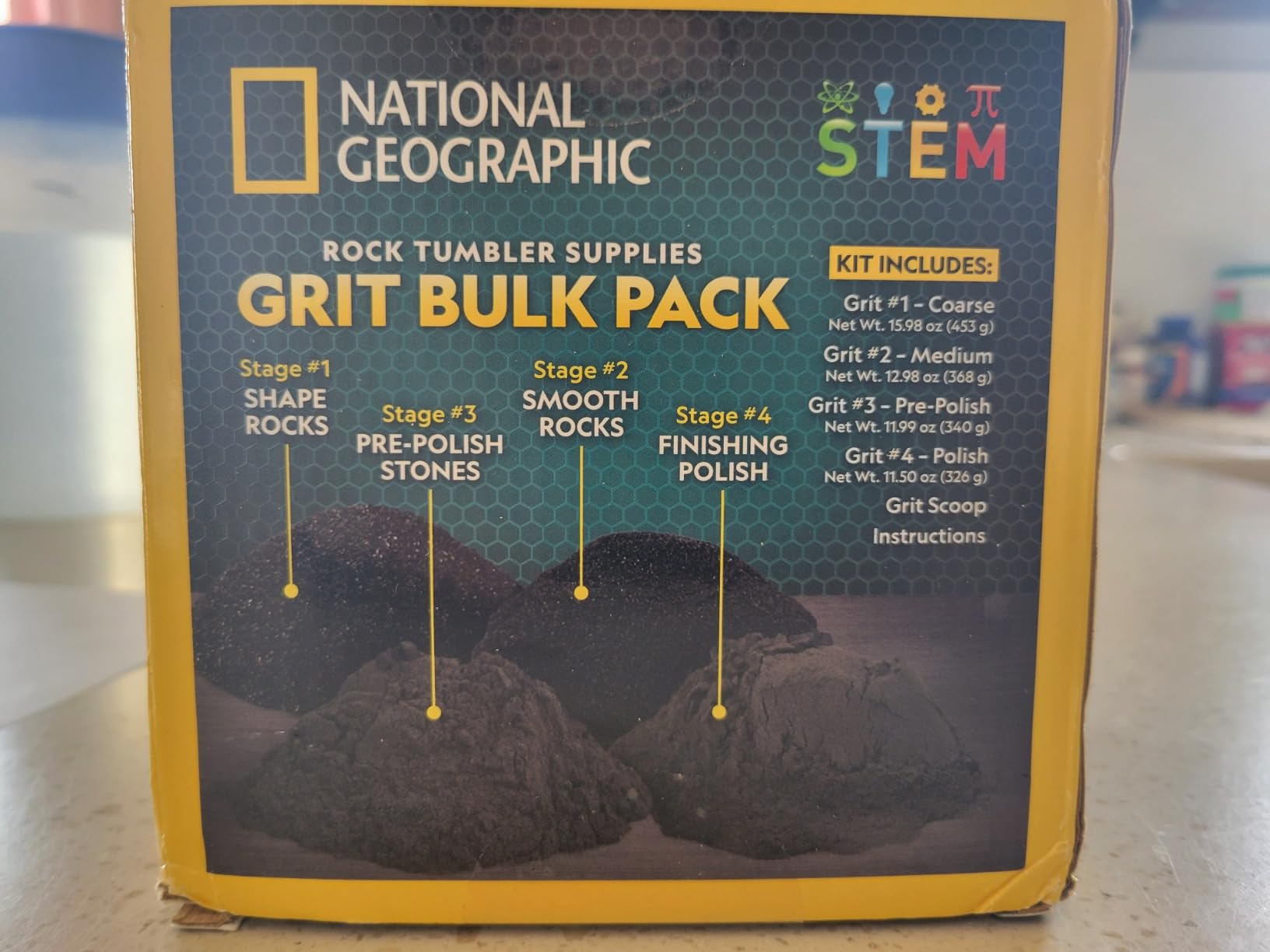 NATIONAL GEOGRAPHIC Rock Tumbler Grit and Polish Refill Kit - Tumbling Grit Media, Polish Up to 20 lbs. of Rocks, Works with any Rock Polisher & Tumbler Supplies customer photo 2