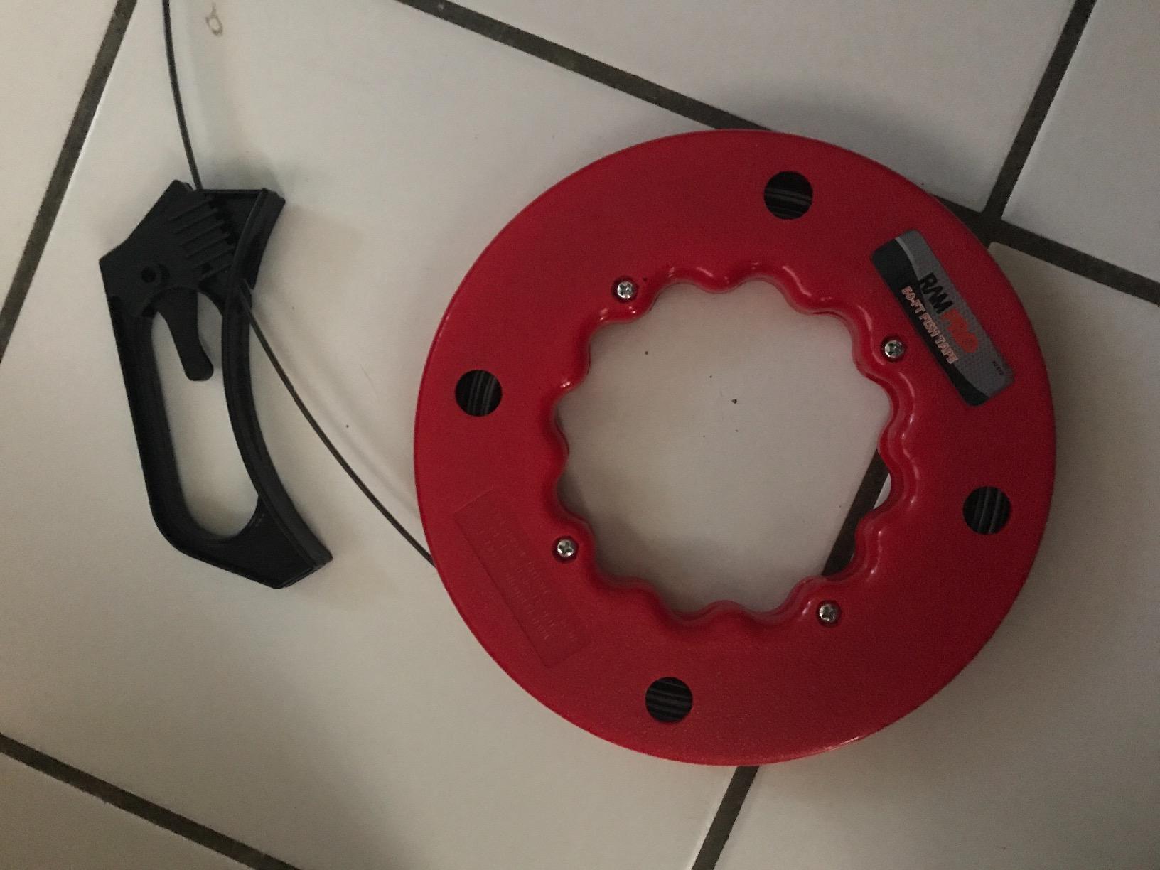 Fish Tape Wire Puller 50ft - Easy to use Cable Puller Tool with Double Loop Tip - Flexible Wire Fishing Tools for Walls and Electrical Conduit - 1/8 Steel Fish Tape Durable Housing - RamPro (50 ft) customer photo 2