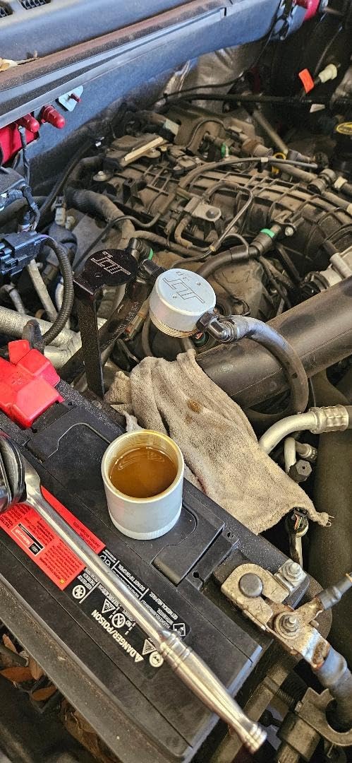 J&L Oil Separator Co. 3.0 Oil Separator Compatible with the 2011-2026 F-150 2.7L/3.5L; '18-'21 Expedition Passenger Side (Silver) customer photo 1