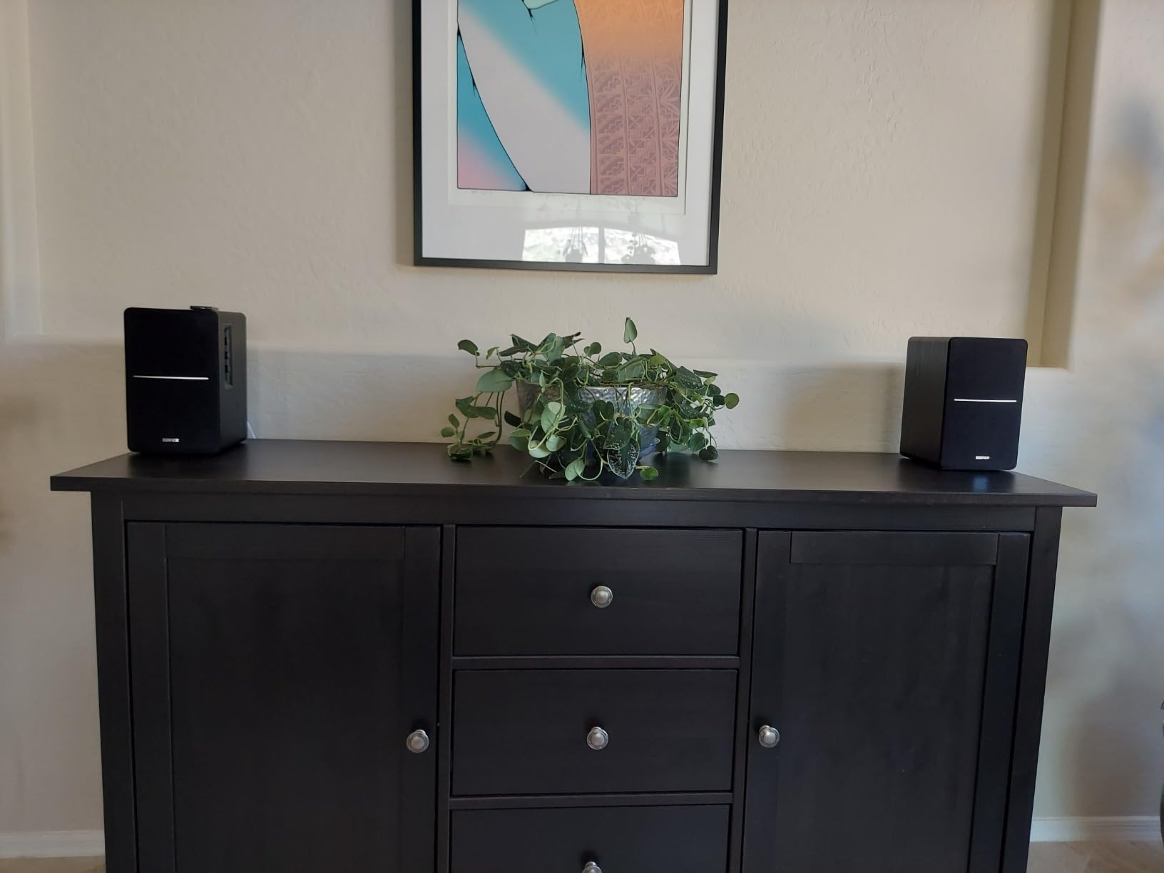 Edifier R1280DB Powered Bluetooth Bookshelf Speakers - Optical Input - Wireless Studio Monitors - 4 Inch Near Field Speaker - 42W RMS - Wood Grain (Black) customer photo 2