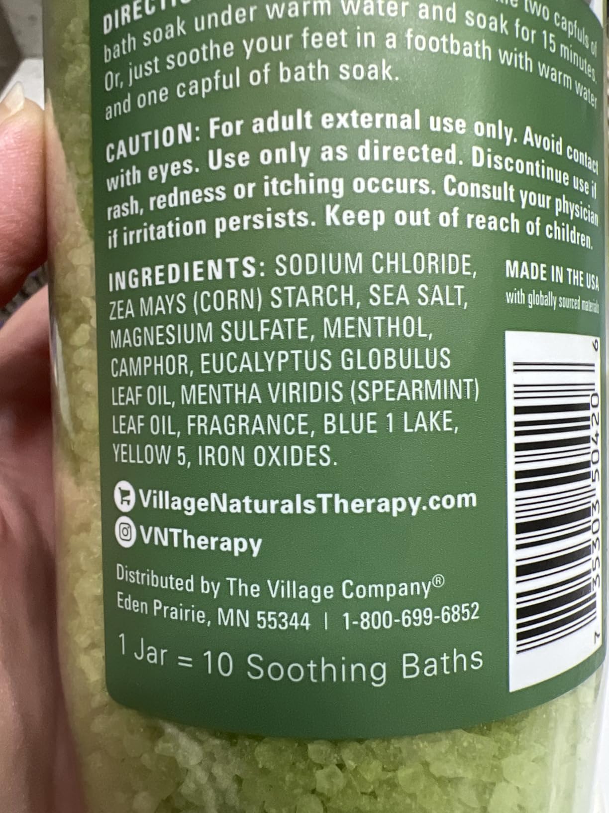 Village Naturals Therapy, Muscle Concentrated Mineral Bath Soak, Eucalyptus Mint Scent, 20 oz, Pack of 4 customer photo 1