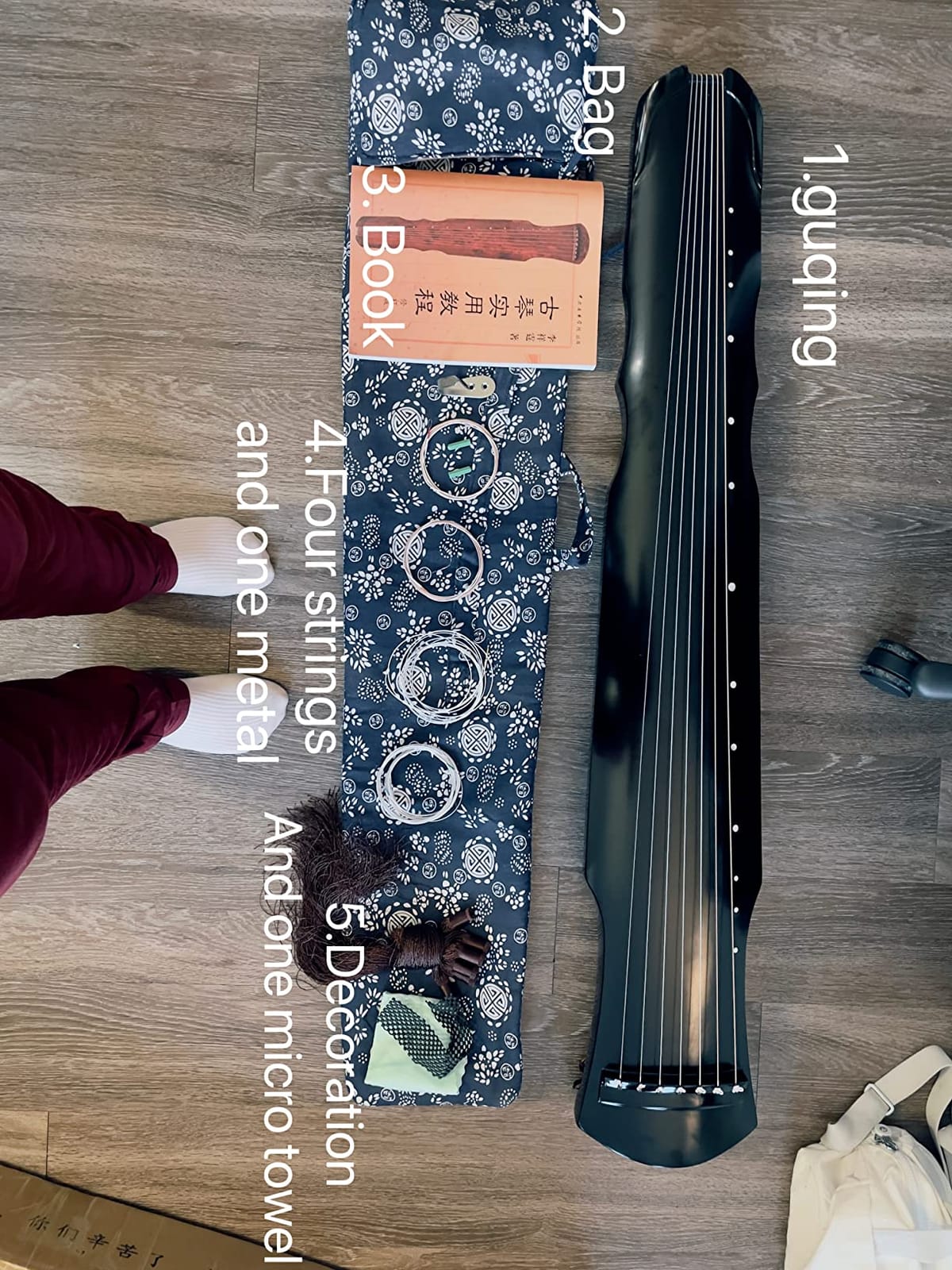 OrientalMusicSanctuary Lacquered Aged Paulownia Guqin - 7-string Chinese Zither (Fuxi Style) customer photo 1