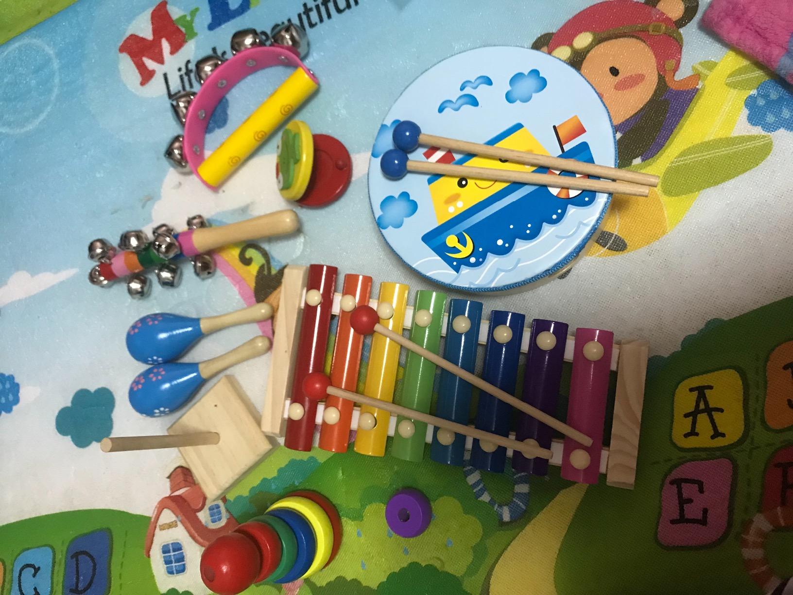 Childom Wooden Musical Instruments Set, Preschool Percussion Instrument Kit customer photo 1