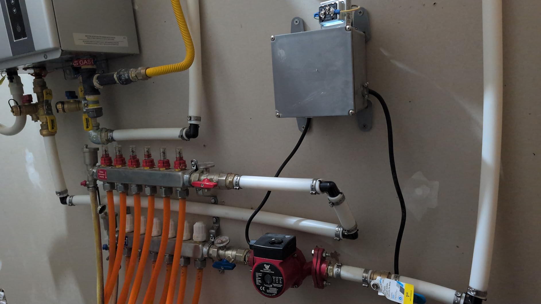 AB Radiant Heat Manifold, 6 Loop PEX Tubing Manifolds with Compatible Outlets, for Hydronic Radiant Floor Heating(1/2