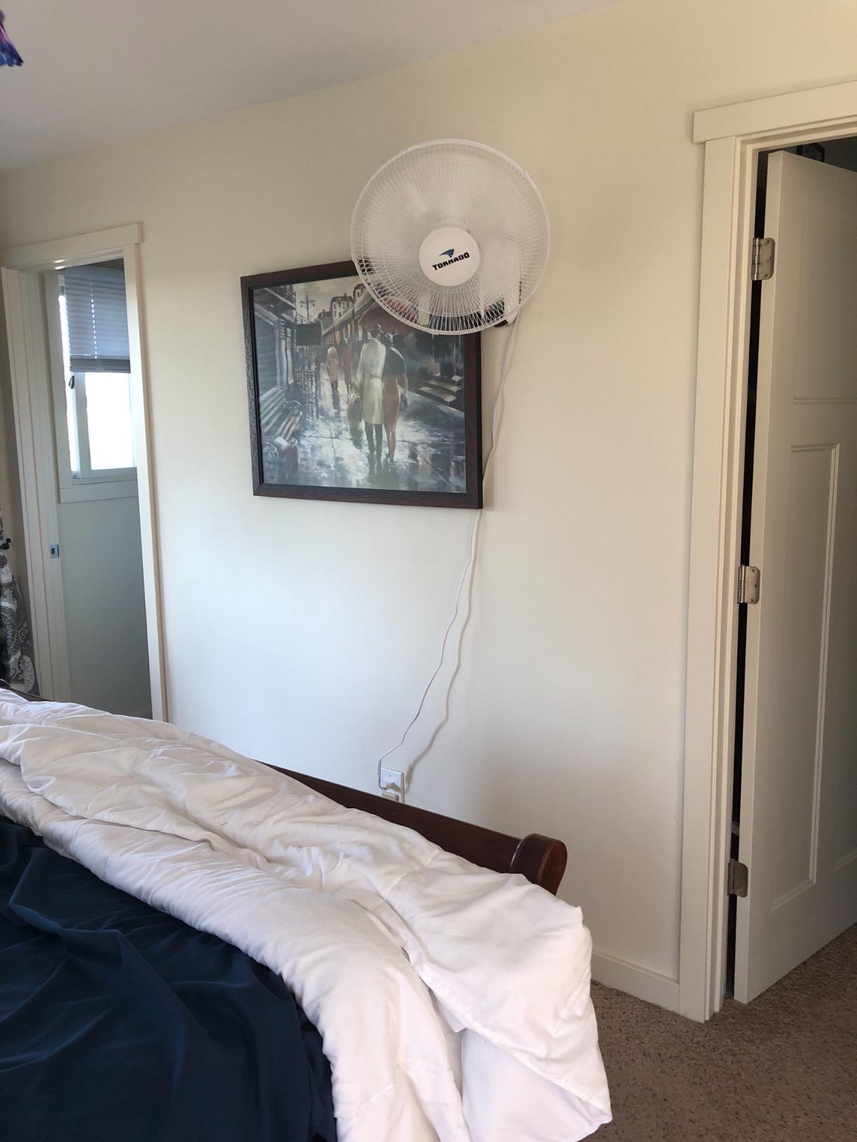 Tornado 2 Pack 16 Inch Wall Mounted Fan for Home, 90 Degrees Oscillating, Remote Control, 3 Speed 2650 CFM 6 FT Cord UL Safety Listed customer photo 2