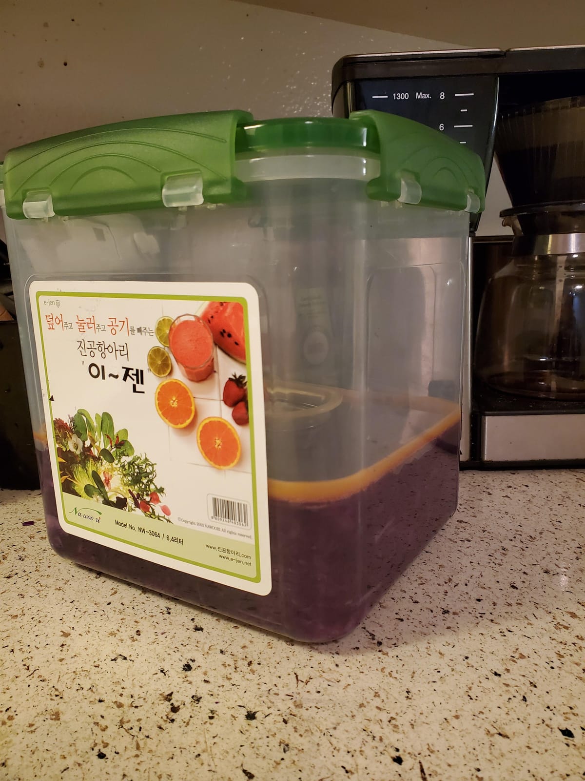 e-jen Premium Kimchi, Sauerkraut Container Probiotic Fermentation with Inner Vacuum Lid (Earthenware Brown, 0.9 gal/ 3.4L) customer photo 1