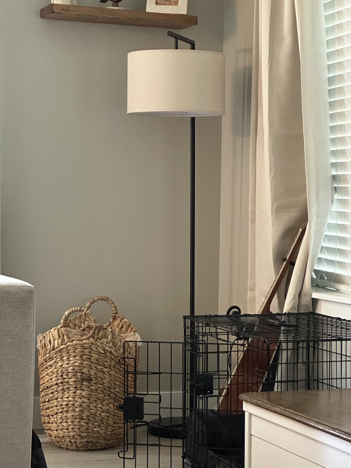 Brightech Montage Modern Floor Lamp - LED Standing Lamp with Adjustable Color Changing Bulbs for Living Rooms & Offices - Tall Corner Bedroom Reading Light for Contemporary Home Decor - Antique Brass customer photo 1
