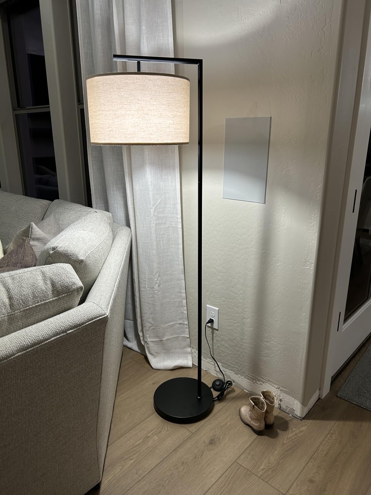 Brightech Montage Modern Floor Lamp - LED Standing Lamp with Adjustable Color Changing Bulbs for Living Rooms & Offices - Tall Corner Bedroom Reading Light for Contemporary Home Decor - Antique Brass customer photo 2