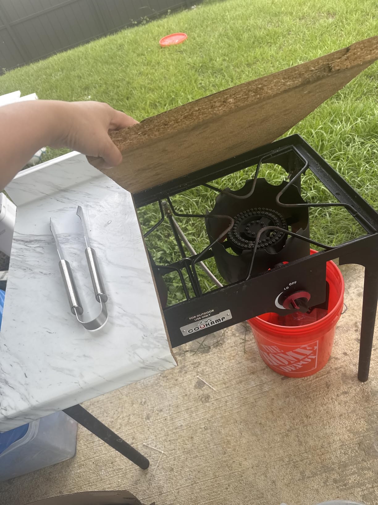 COOKAMP High Pressure Double Propane Burner Outdoor Camping Stove with 0-20 PSI Adjustable Regulator and Steel Braided Hose (Two Burner Stove) customer photo 1