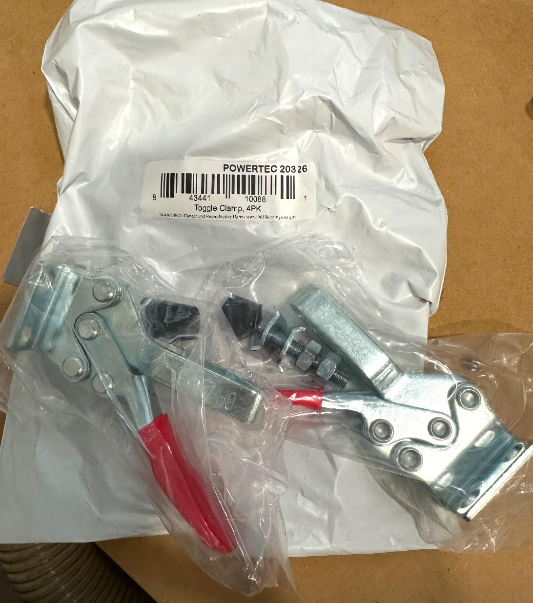 POWERTEC 4PK Toggle Clamp, 500 lbs Holding Capacity, 225D Quick Release Horizontal Clamps w/ Antislip Rubber Pressure Tip for Woodworking Jigs and Fixtures, Welding, Drill Press, Crosscut Sled (20326) customer photo 1