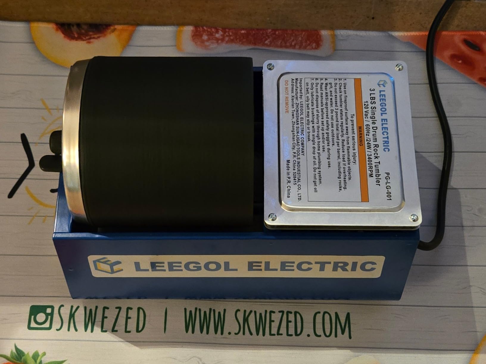 Leegol Electric Rock Tumbler Machine - Single Drum 3LB Rock Polisher (Single Barrel) customer photo 1