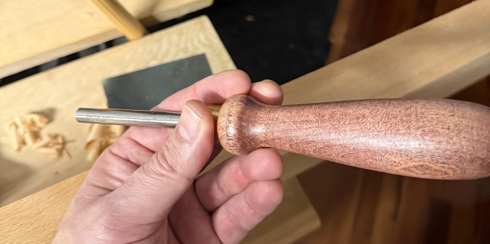 DFM Tool Works Cabinet Scraper Burnisher Tool - with Hard Maple Handle and Super Hard High Speed Steel Rod - Ideal for Card Scraper Burnishing and Woodworking Applications - Made in USA customer photo 2