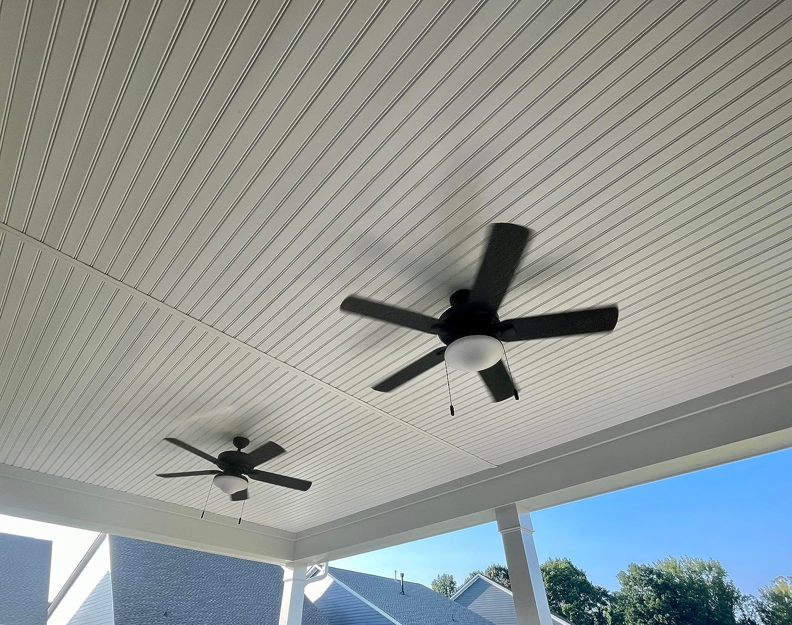 Honeywell Ceiling Fans Belmar 52 Inch Ceiling Fan With Light, Indoor/Outdoor Ceiling Fan with Pull Chain, LED Tri-Mount 5 Blade Design, ETL Damp Rated, Bronze customer photo 1