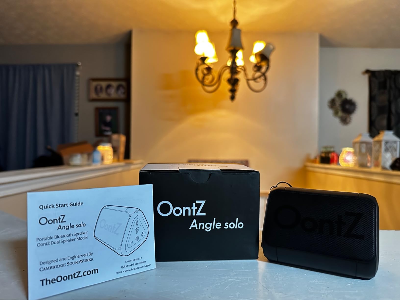 OontZ Angle Solo Compact Bluetooth Speaker, 14-Hour Playtime | Compact 5W Bluetooth speaker with clear sound, 100-ft range, IPX5, mic, AUX Input and USB-C Charging Cable. customer photo 1