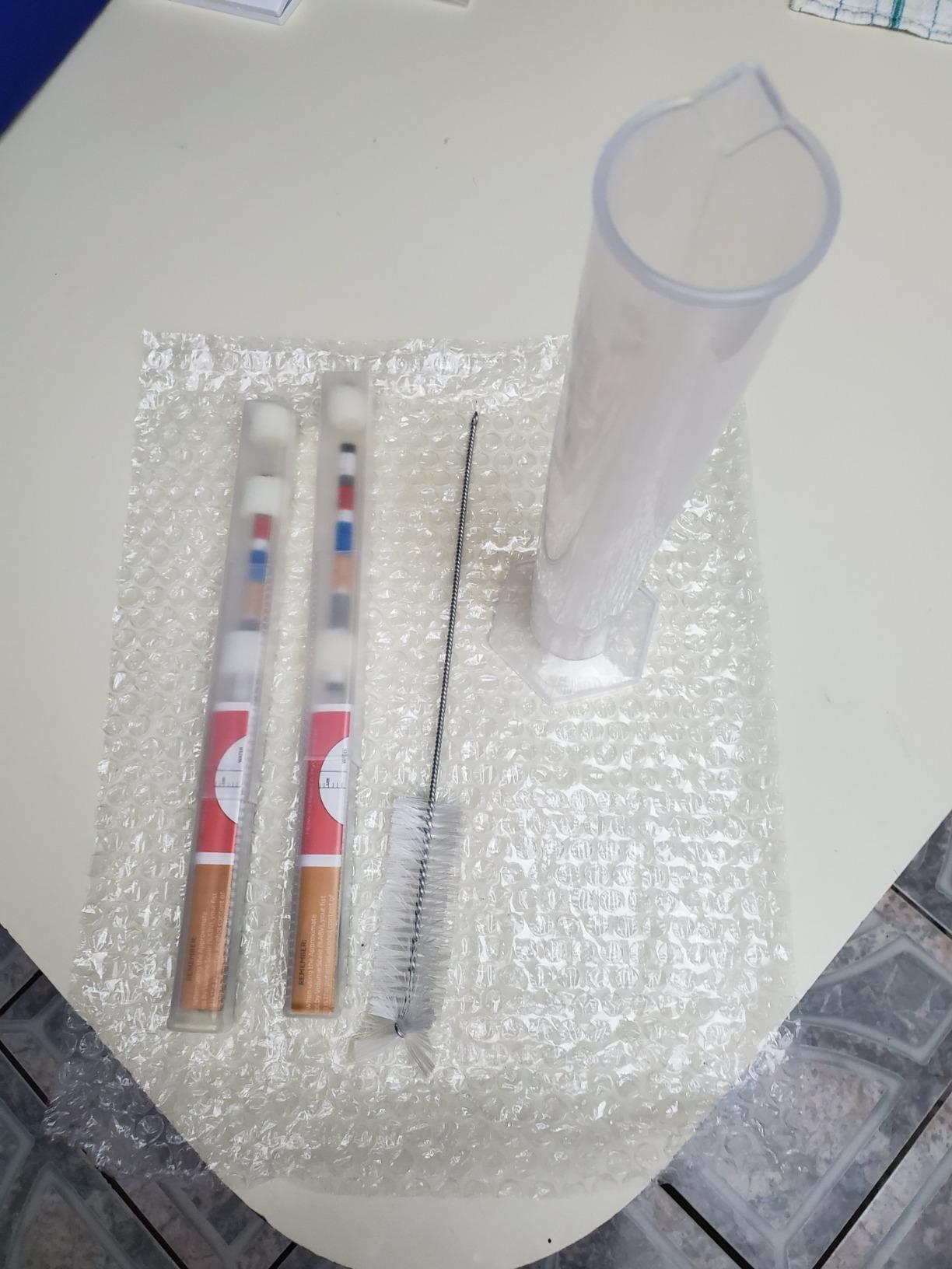 Triple Scale Alcohol Hydrometer(2 pcs)and Test Jar for Home Brew, Wine, Beer, Mead, Cider & Kombucha - Combo Set of 250ml Plastic Cylinder, Cleaning Brush, Storage Bag - ABV, Brix and Gravity Test Kit customer photo 2