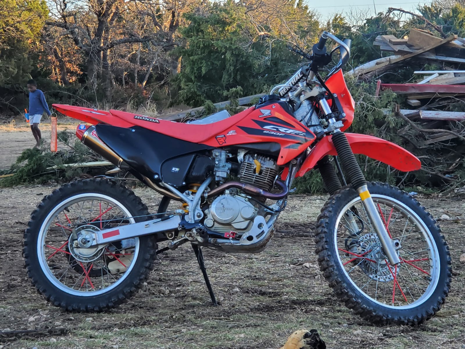 JFG RACING Dirt Bike Full Slip On Exhaust for HAWK 250 CRF230F CRF150F TBR7 customer photo 1