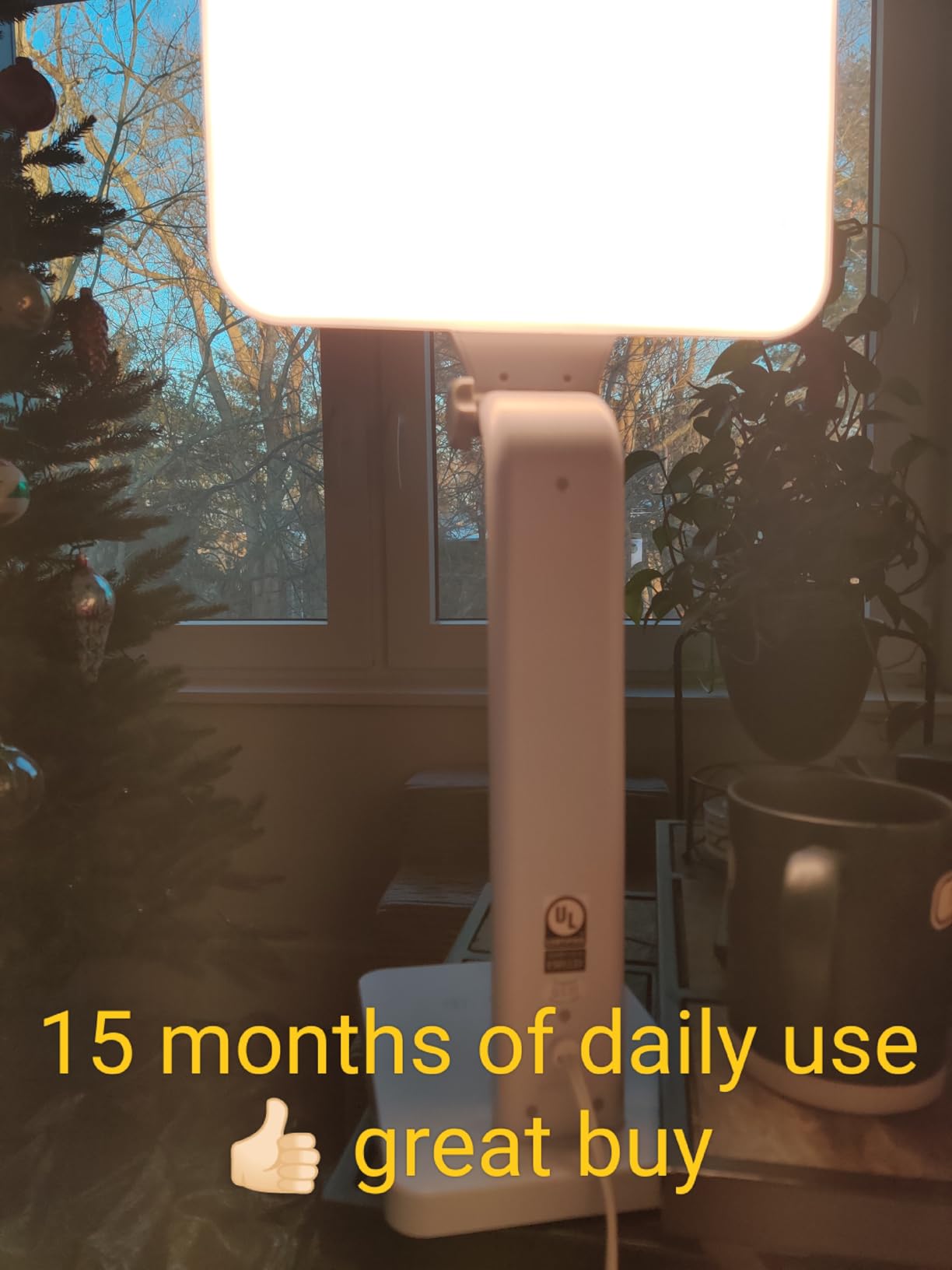 Theralite Aura Bright 10000 Lux Therapy Lamp, Sun Lamp for Light Box Therapy to Fight Low Energy with Adjustable Brightness 4 Light Settings for Sunlight Deprivation for Home and Office Use, White customer photo 2