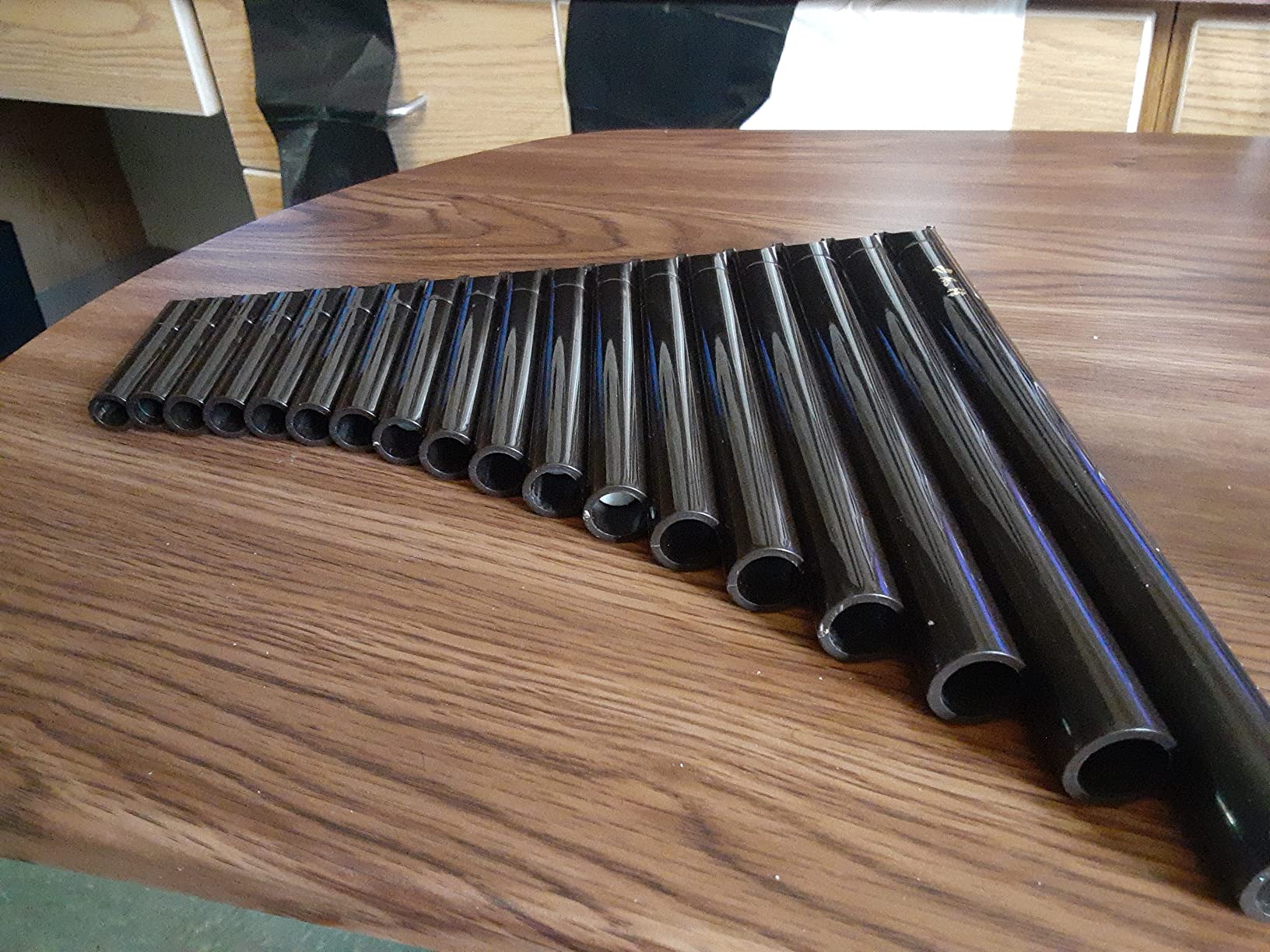 18 Pipes Eco-friendly Resin C tone Pan Flute for Beginner, Easy Learning (Dark Brown)… customer photo 1