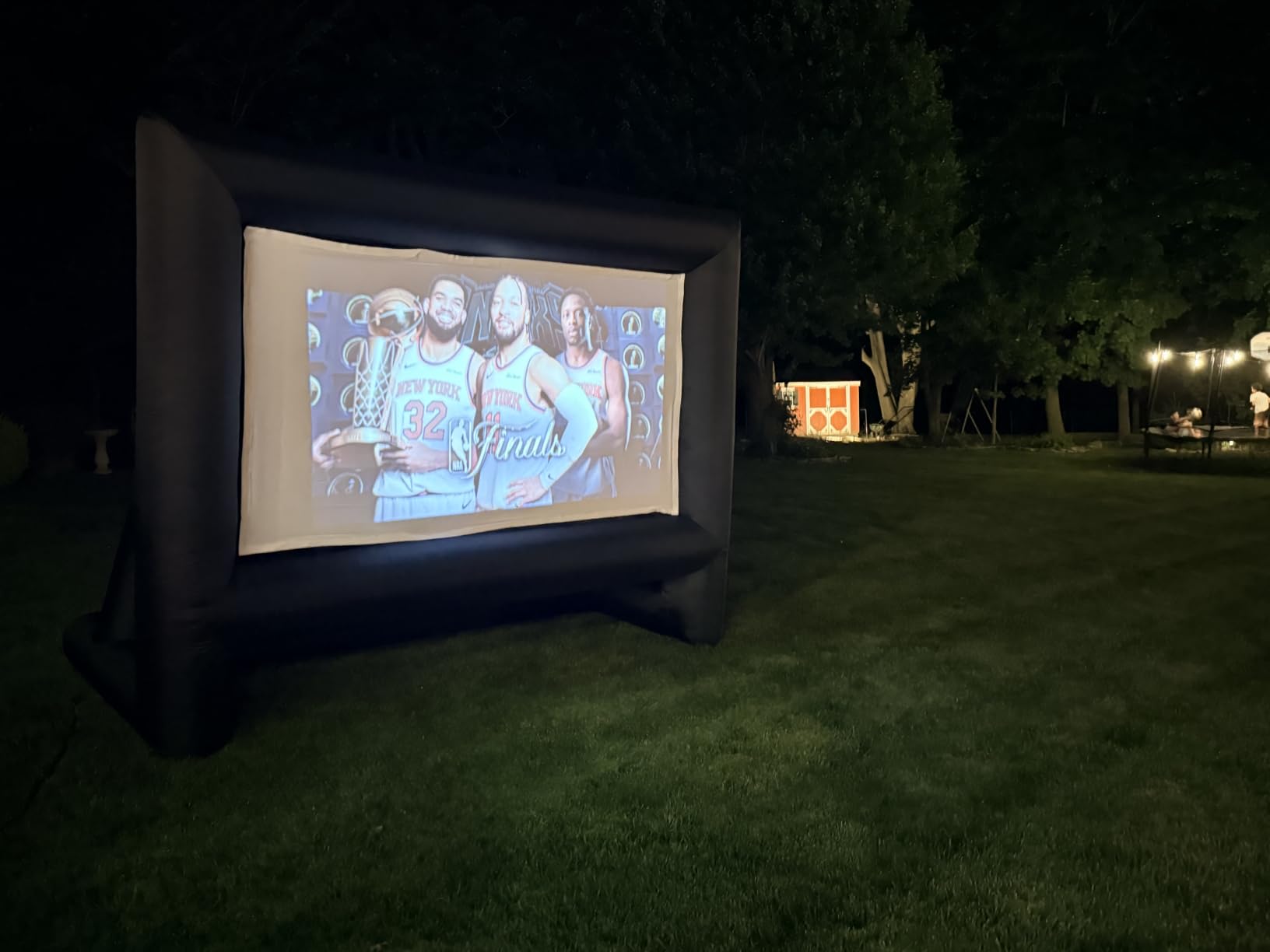 XHYCPY 16ft Inflatable Movie Screen with Air Blower Storage Bag - Front/Rear Projection, Easy Set Up for Backyard Movie Night, Theme Parties, Celebrations customer photo 1