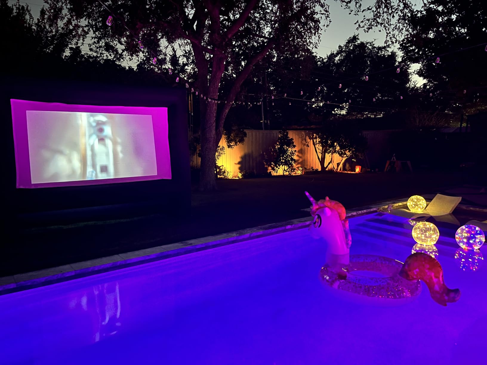 XHYCPY 16ft Inflatable Movie Screen with Air Blower Storage Bag - Front/Rear Projection, Easy Set Up for Backyard Movie Night, Theme Parties, Celebrations customer photo 2