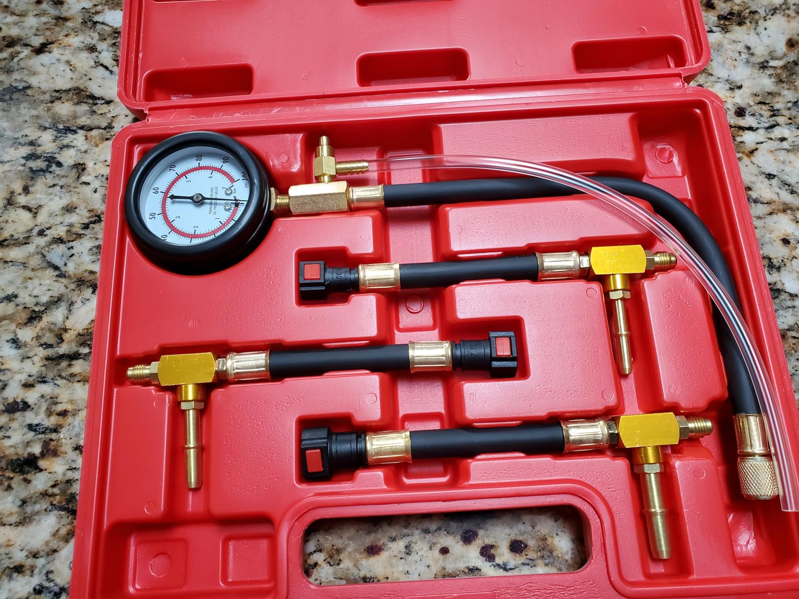 BETOOLL Fuel Pressure Test Kit 0-100PSI with 9.49,7.89,6.30 Fuel Line Fittings customer photo 2