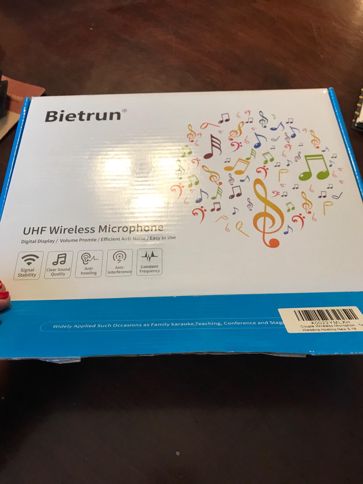 Bietrun UHF Wireless Microphone with 1/4'' Plug Rechargeable Receiver, 160 Feet, Professional Metal Dual Handheld Cordless Dynamic Mic System for Karaoke, Wedding, Singing, DJ, Party, Speech, Church customer photo 2